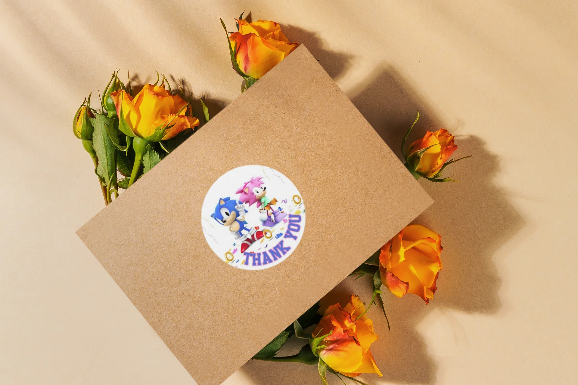 Sonic Theme Model 2- Return Gift/birthday decor Thankyou Sticker (6 CM/Sticker/Multicolour/24Pcs) - Premium Handcrafted 300 GSM Return Gift Label Stickers by Party Decor Mall India - View 6