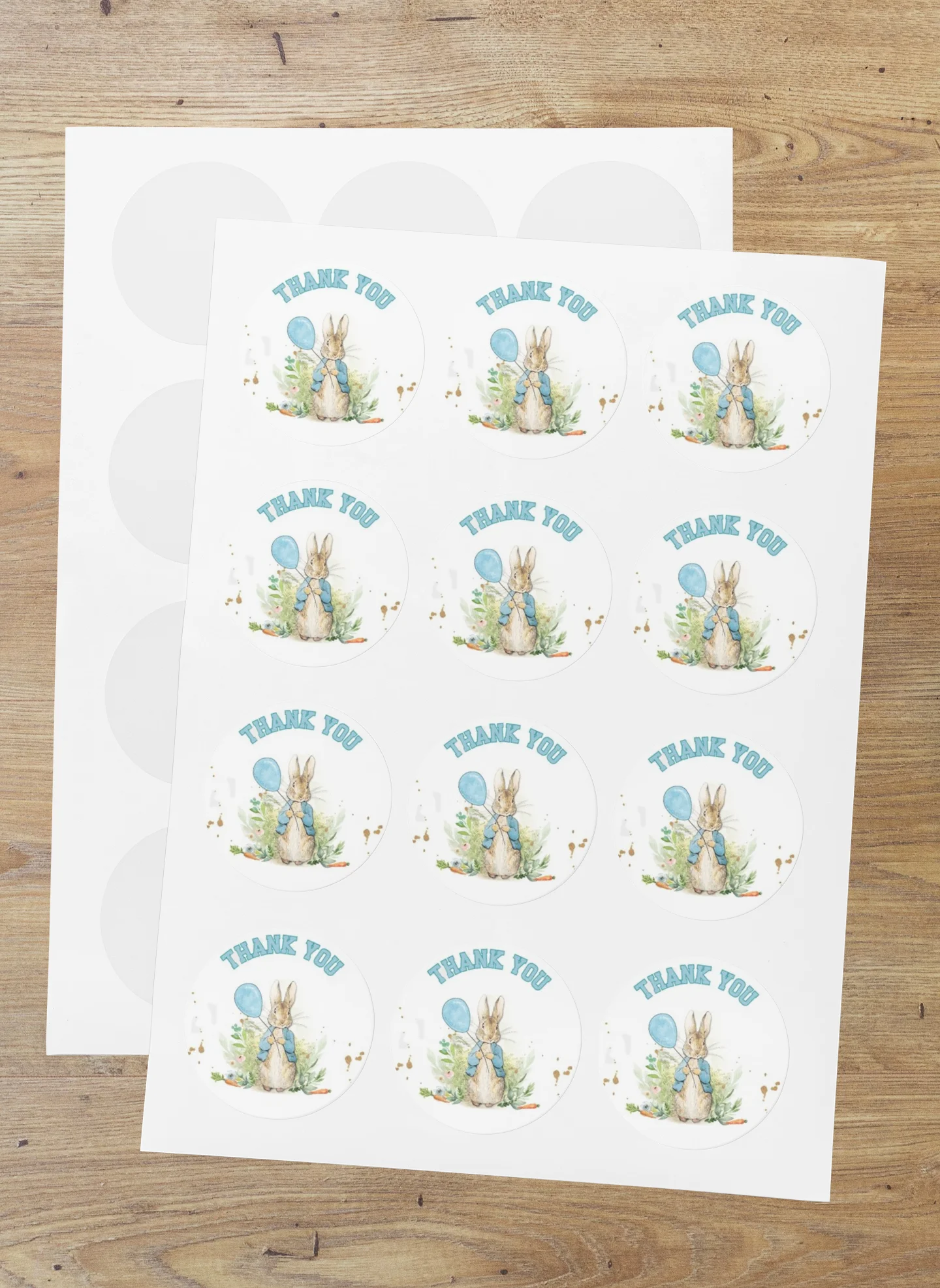 Peter Rabbit Theme- Return Gift/birthday decor Thankyou Sticker (6 CM/Sticker/Multicolour/24Pcs) - Premium Handcrafted 300 GSM Return Gift Label Stickers by Party Decor Mall India - View 1