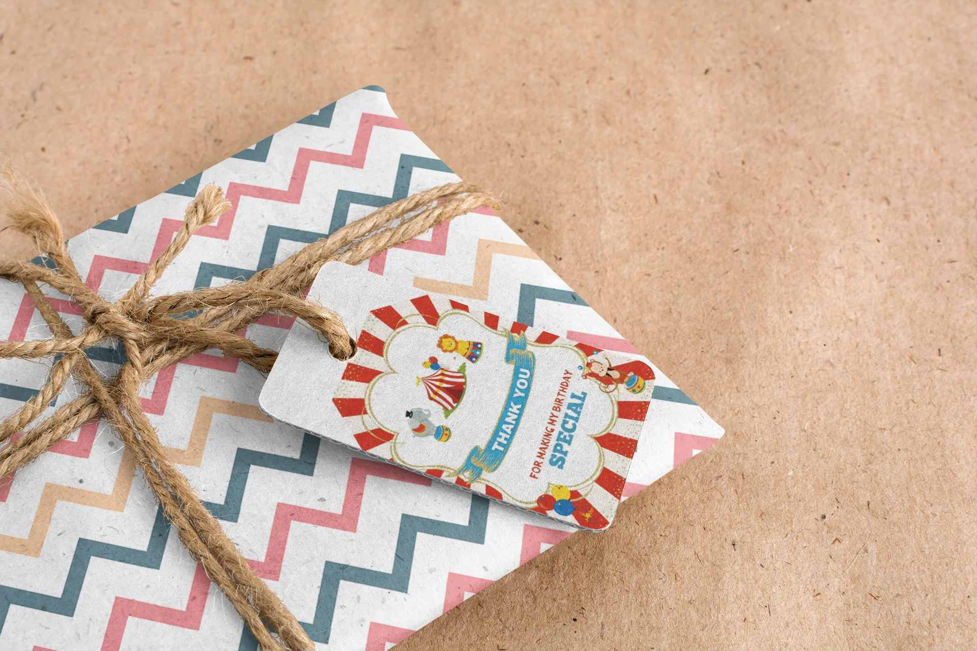 Carnival Theme Birthday Favour Tags (2 x 3.5 inches/250 GSM Cardstock/Multicolour/30Pcs) - Premium Handcrafted 300 GSM Thank You Cards by Party Decor Mall India - View 6