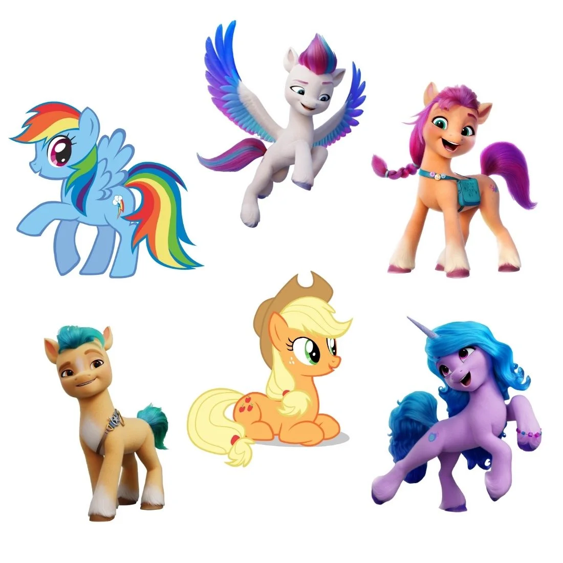 Little Pony Theme Cutout (6 inches/250 GSM Cardstock/Mixcolour/12Pcs) - Premium Handcrafted 300 GSM Paper Cutouts by Party Decor Mall India - View 1