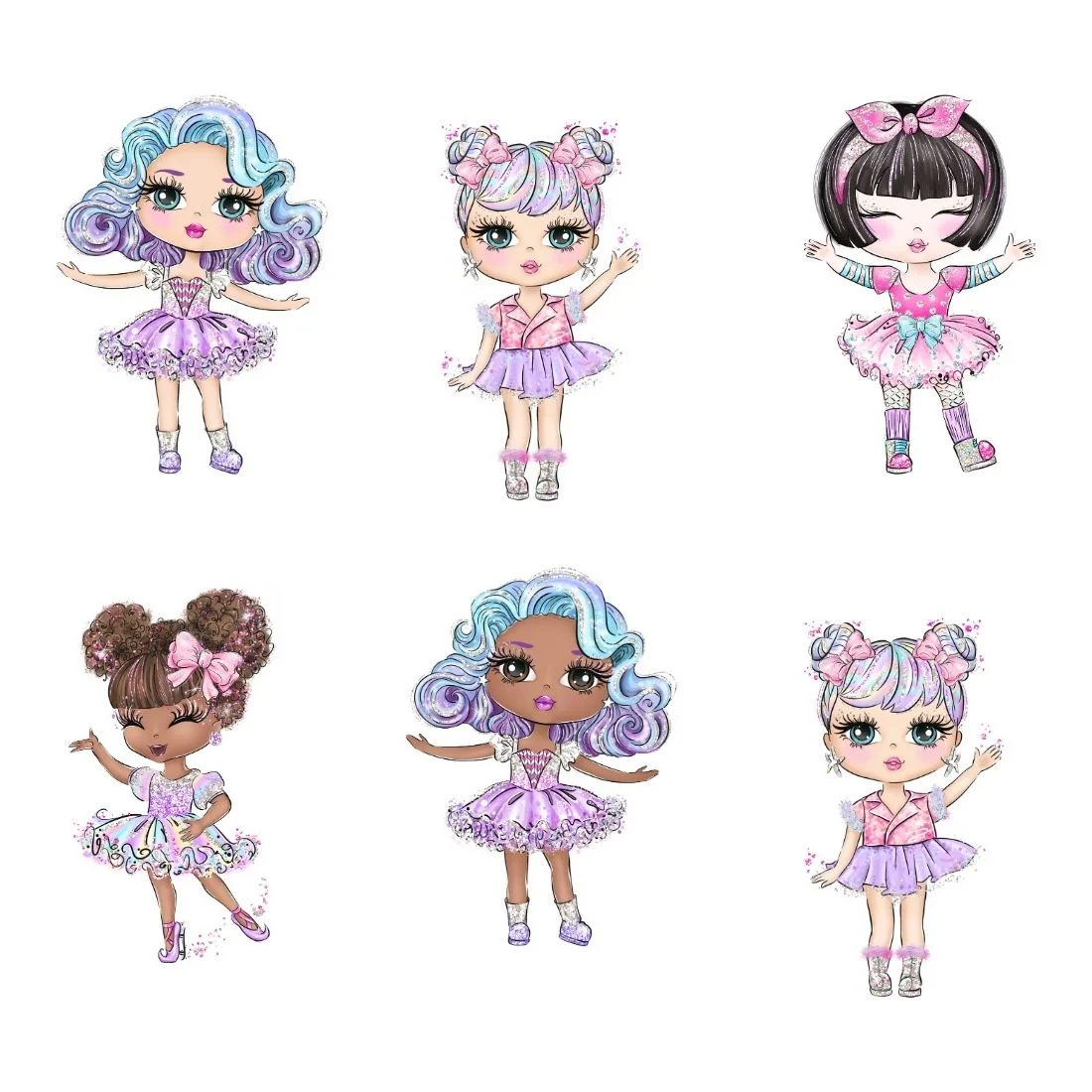 Lol Doll Theme Cutout (6 inches/250 GSM Cardstock/Mixcolour/12Pcs) - Premium Handcrafted 300 GSM Paper Cutouts by Party Decor Mall India - View 1