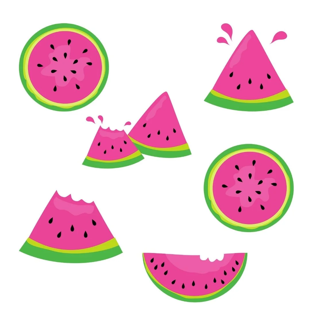 Watermelon Theme Cutout (6 inches/250 GSM Cardstock/Mixcolour/12Pcs) - Premium Handcrafted 300 GSM Paper Cutouts by Party Decor Mall India - View 1