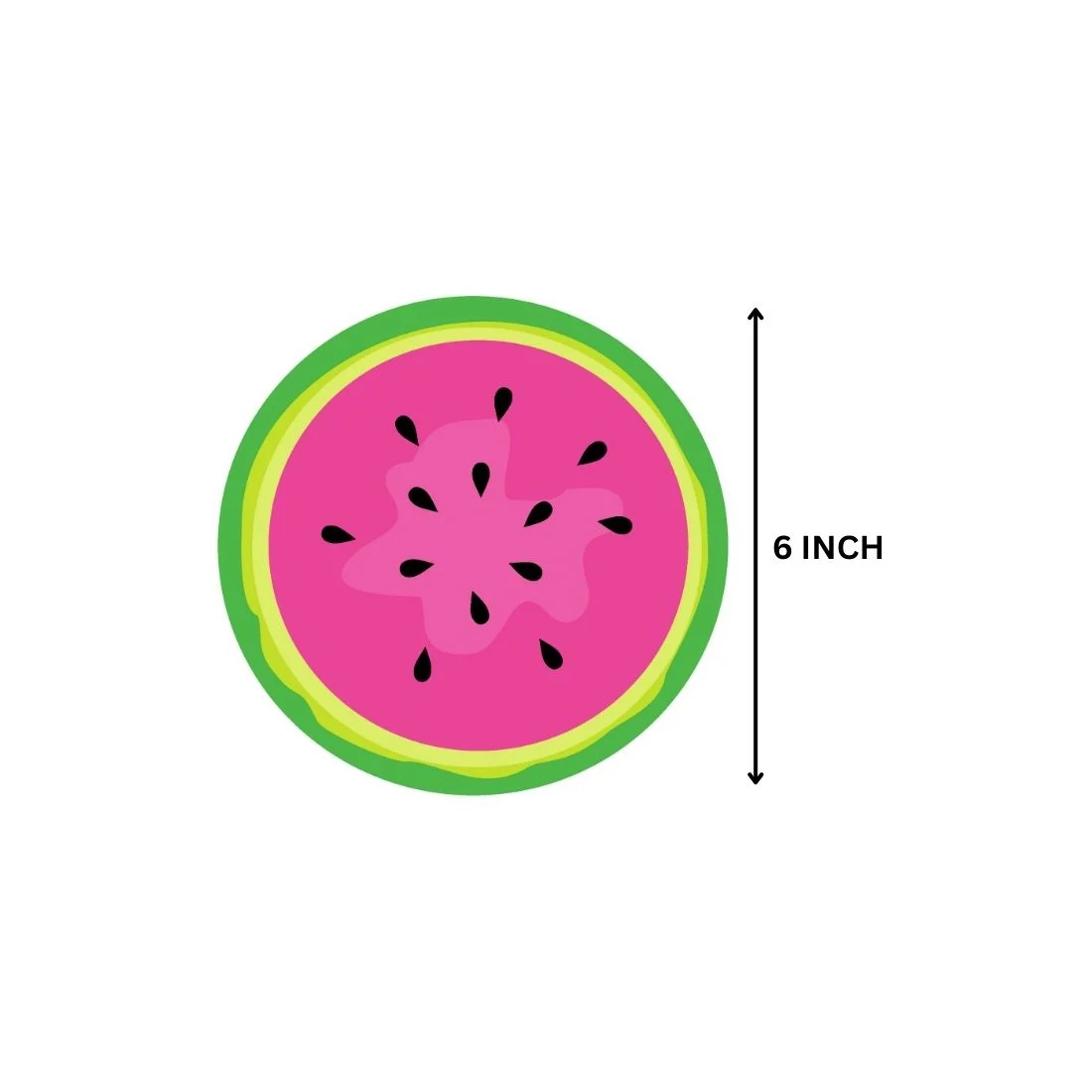 Watermelon Theme Cutout (6 inches/250 GSM Cardstock/Mixcolour/12Pcs) - Premium Handcrafted 300 GSM Paper Cutouts by Party Decor Mall India - View 3