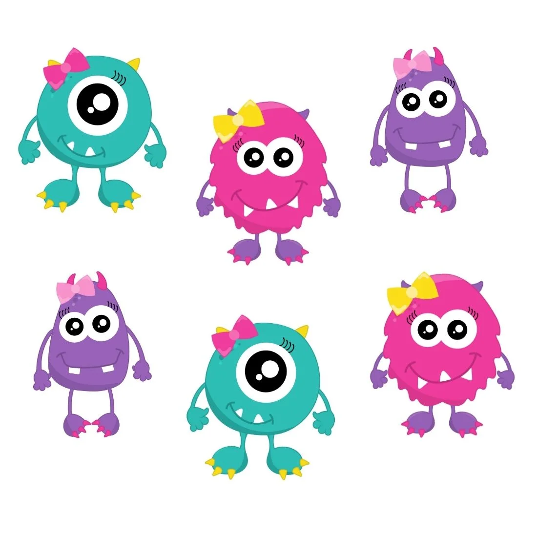 Monster Theme Cutout (6 inches/250 GSM Cardstock/Mixcolour/12Pcs) - Premium Handcrafted 300 GSM Paper Cutouts by Party Decor Mall India - View 1
