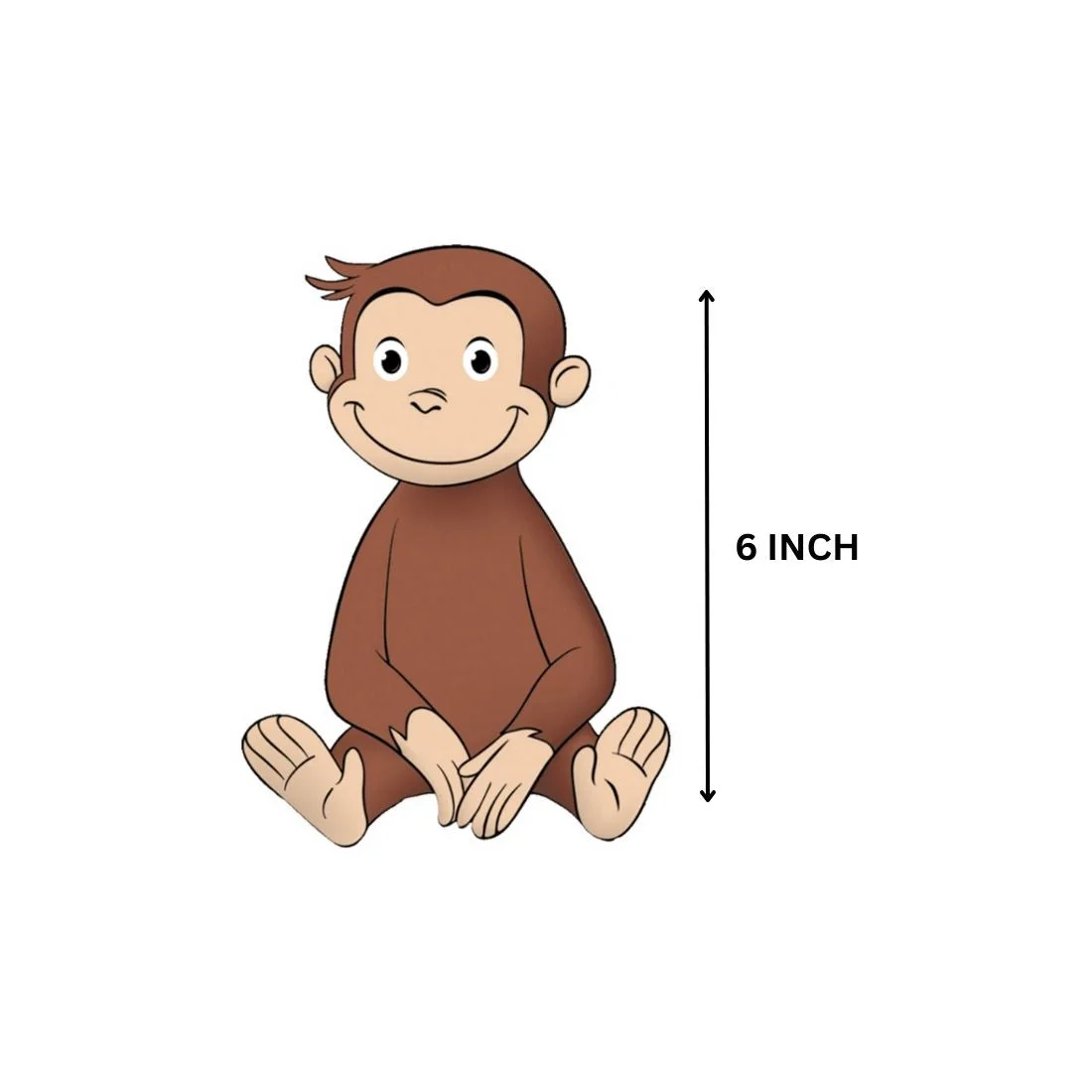 Curious George Theme Cutout (6 inches/250 GSM Cardstock/Mixcolour/12Pcs) - Premium Handcrafted 300 GSM Paper Cutouts by Party Decor Mall India - View 3