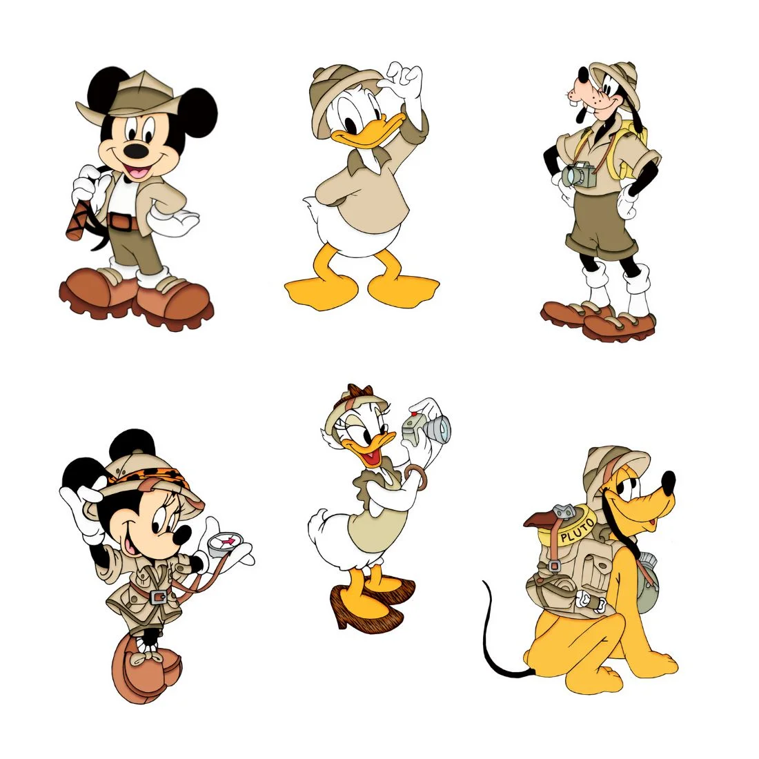 Mickey Safari Theme Cutout (6 inches/250 GSM Cardstock/Mixcolour/12Pcs)