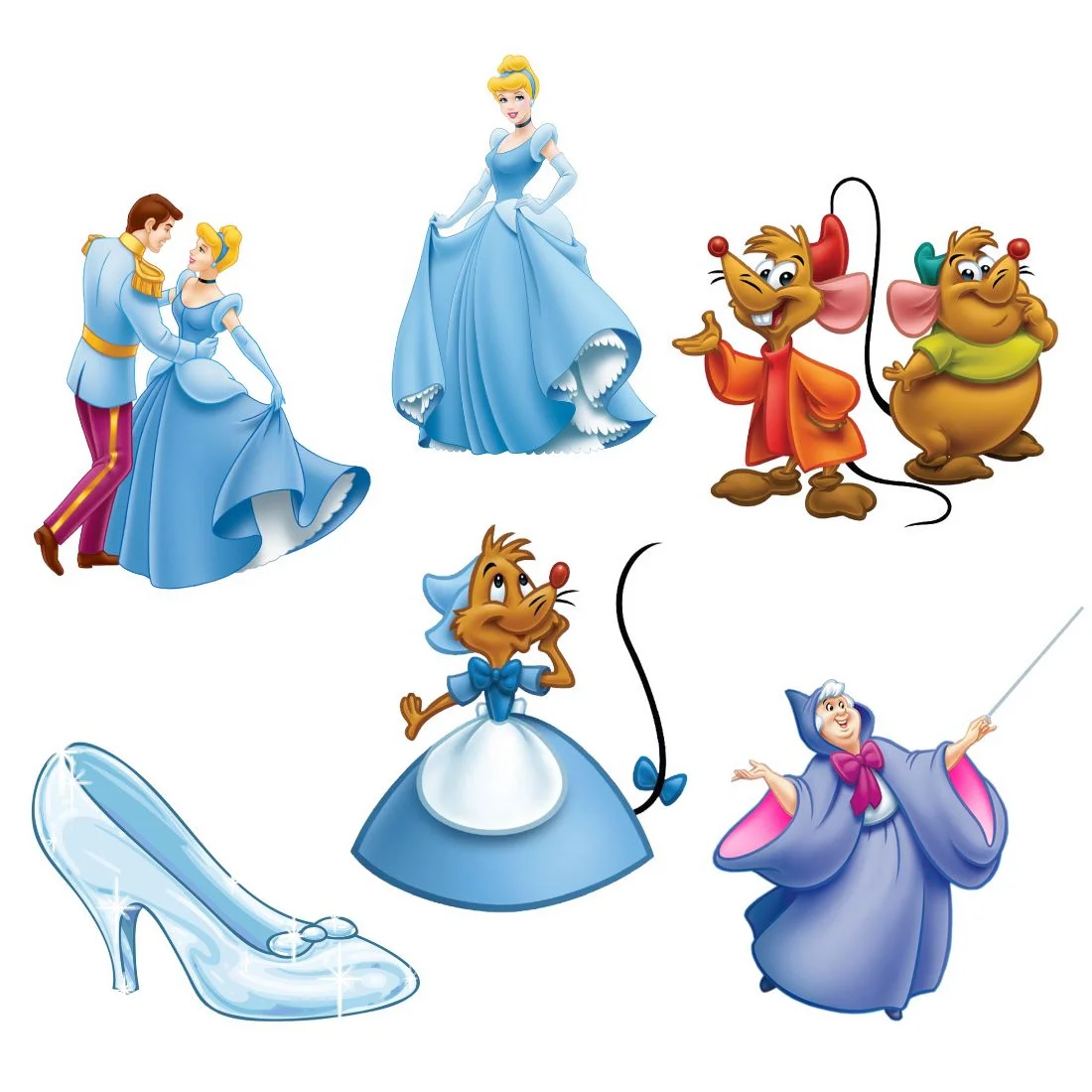 Cindrella Theme Cutout (6 inches/250 GSM Cardstock/Mixcolour/12Pcs) - Premium Handcrafted 300 GSM Paper Cutouts by Party Decor Mall India - View 1