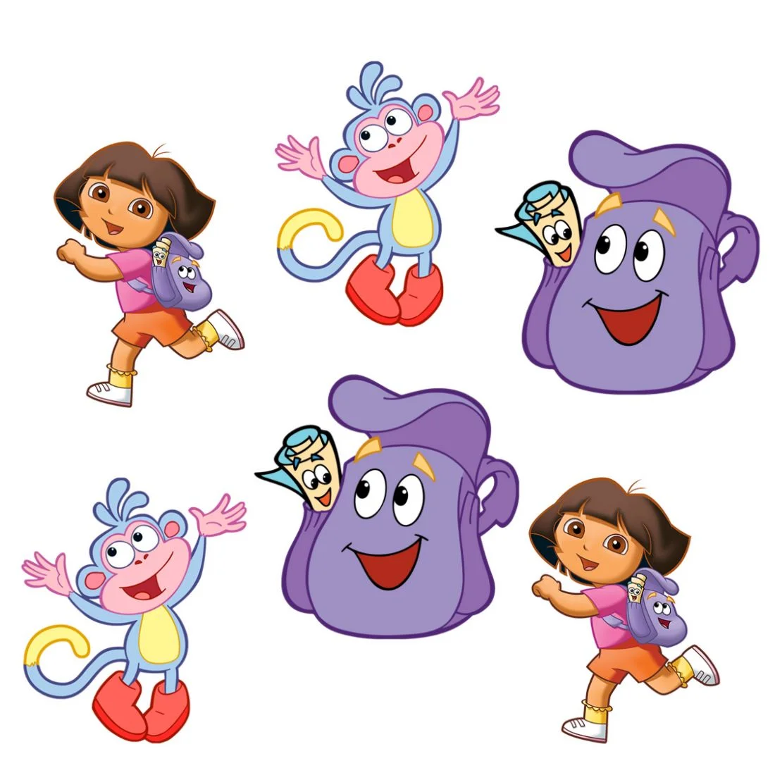 Dora Theme Cutout (6 inches/250 GSM Cardstock/Mixcolour/12Pcs) - Premium Handcrafted 300 GSM Paper Cutouts by Party Decor Mall India - View 1
