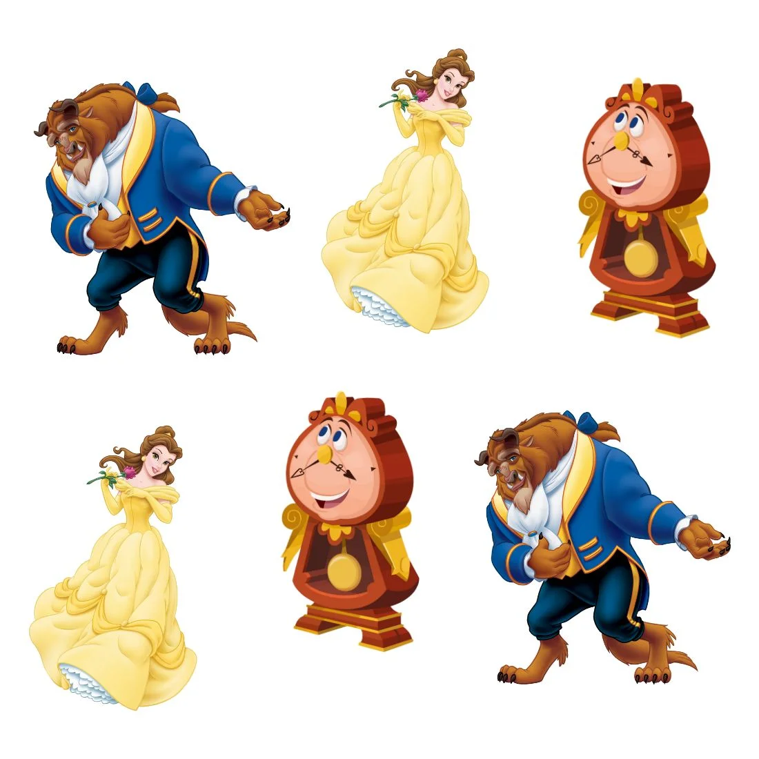Beauty And The Beast Theme Cutout (6 inches/250 GSM Cardstock/Mixcolour/12Pcs) - Premium Handcrafted 300 GSM Paper Cutouts by Party Decor Mall India - View 1