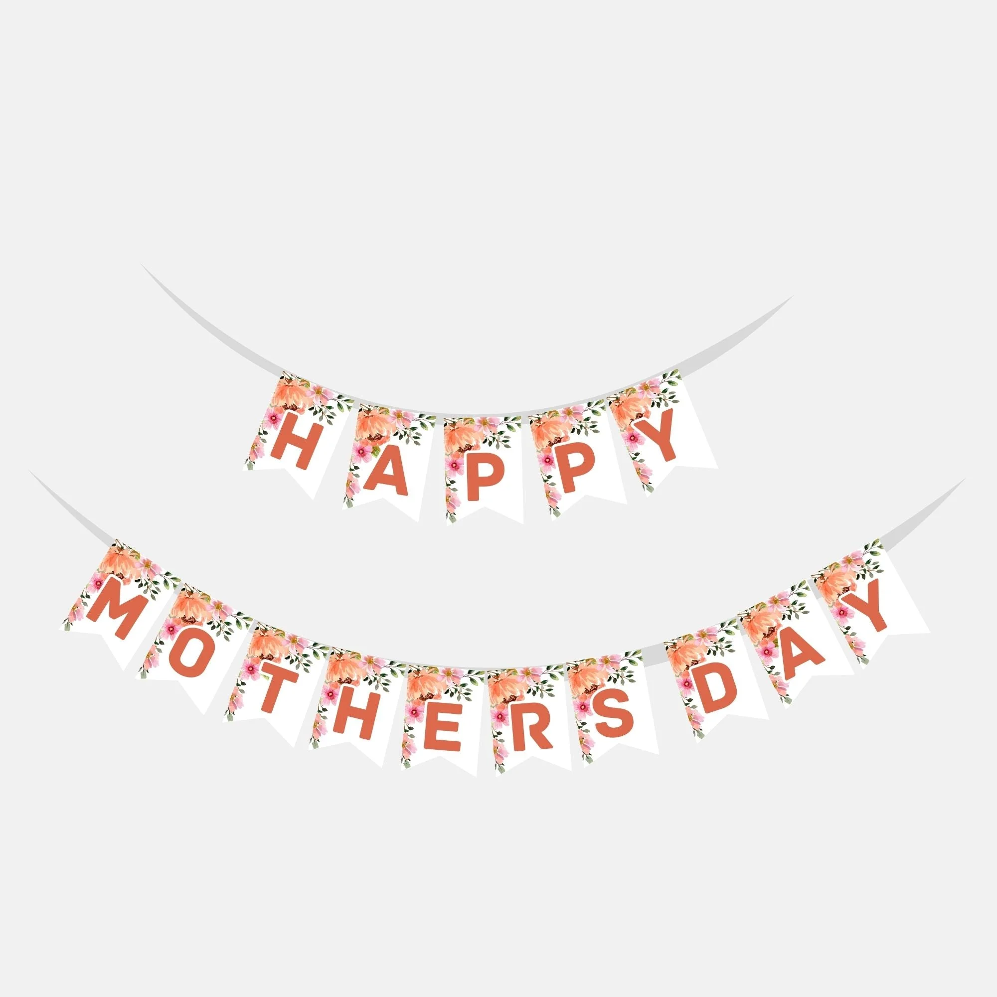Happy Mothersday Banner (6 inches/250 GSM Cardstock/Mixcolour/15 pcs) - Premium Handcrafted 300 GSM Buntings, Others by Party Decor Mall India - View 1