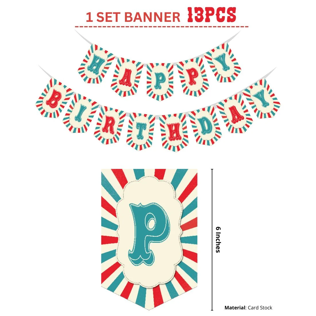 Carnival Theme Birthday Kits (6 Inches/250 GSM Cardstock/Mixcolour/55Pcs) - Premium Handcrafted 300 GSM Party Supply by Party Decor Mall India - View 3