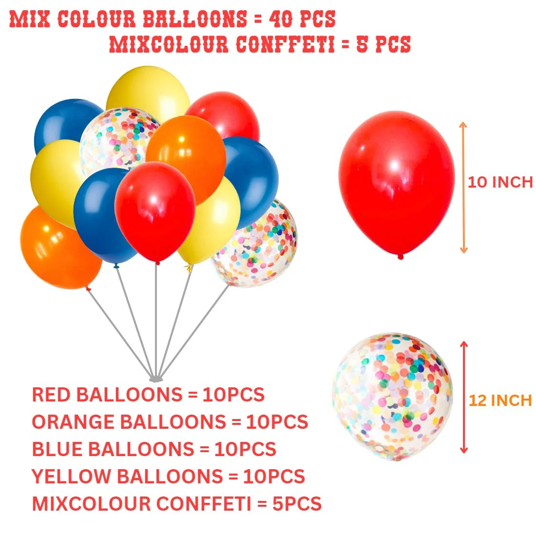 Carnival Theme Model 2 Birthday Kits - (6 Inches/250 GSM Cardstock/Mixcolour/60Pcs) - Premium Handcrafted 300 GSM Party Supply by Party Decor Mall India - View 3