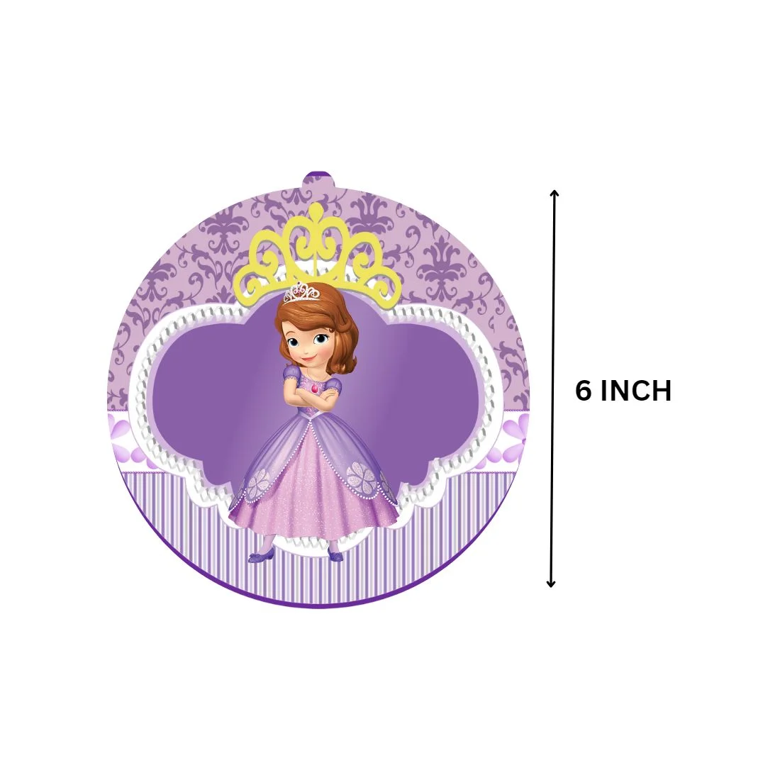 Sofia Theme Model 2 Birthday Kits - (6 Inches/250 GSM Cardstock/Purple , White & Pink/54Pcs) - Premium Handcrafted 300 GSM Party Supply by Party Decor Mall India - View 6