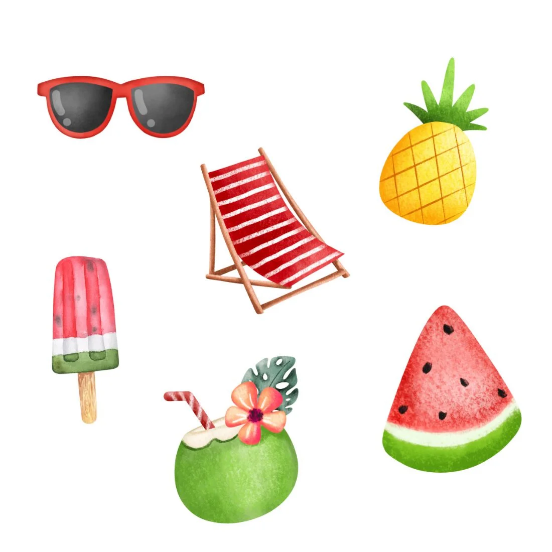 Vacation Theme Cutout (6 inches/250 GSM Cardstock/Mixcolour/12Pcs) - Premium Handcrafted 300 GSM Paper Cutouts by Party Decor Mall India - View 1
