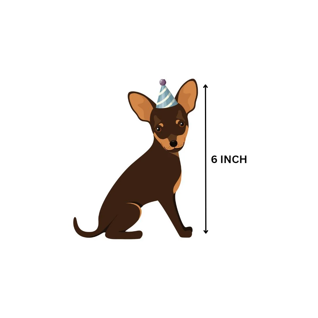 Dog Party Theme Cutout - (6 inches/250 GSM Cardstock/Black and Brown/12Pcs) - Premium Handcrafted 300 GSM Paper Cutouts by Party Decor Mall India - View 3
