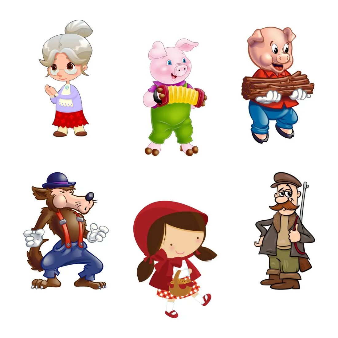 Little Red Riding Hood Theme Cutout - (6 inches/250 GSM Cardstock/Mixcolour/12Pcs) - Premium Handcrafted 300 GSM Paper Cutouts by Party Decor Mall India - View 1