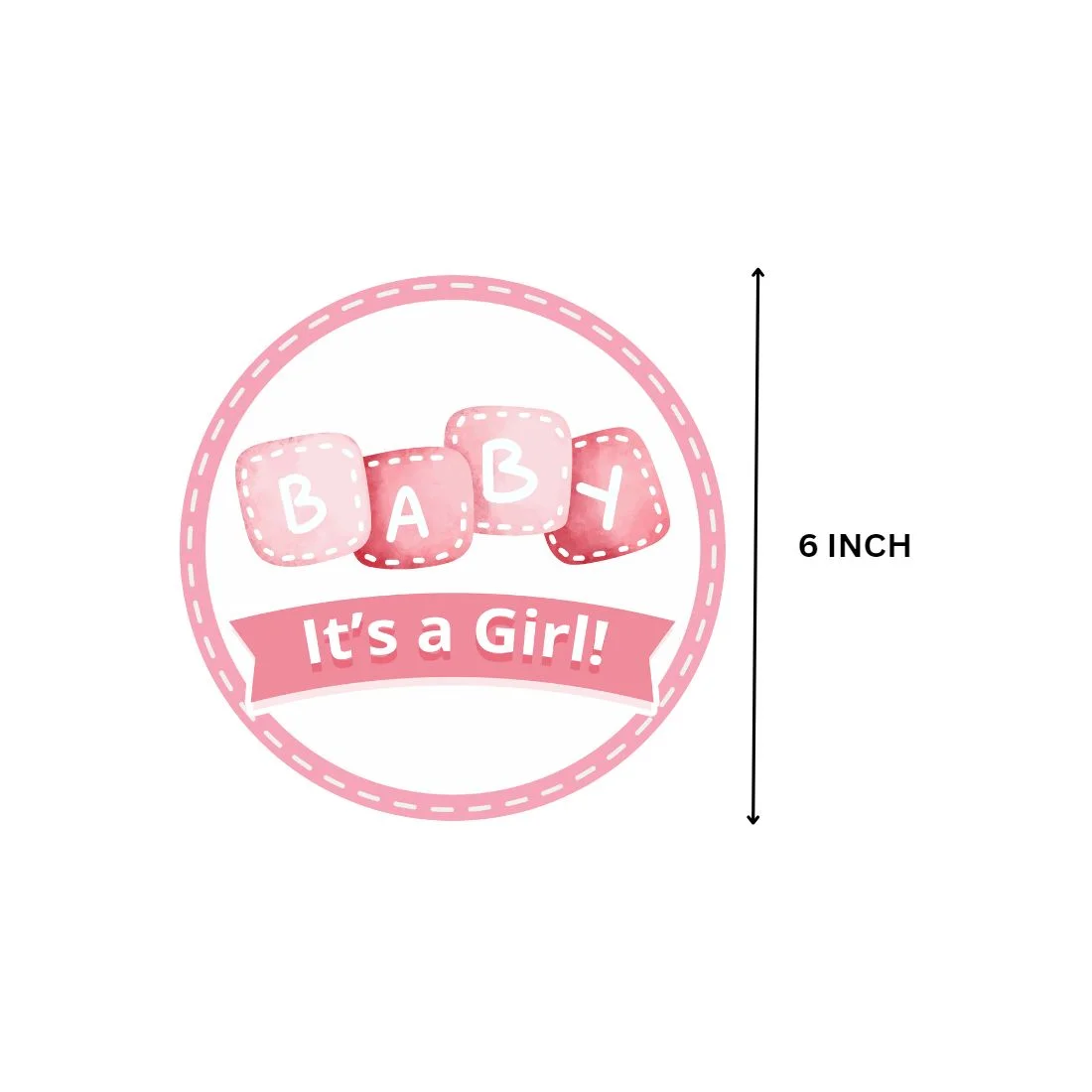 Baby Girl Welcome Danglers - (6 inches/250 GSM Cardstock/Mixcolour/6Pcs) - Premium Handcrafted 300 GSM Danglers by Party Decor Mall India - View 3