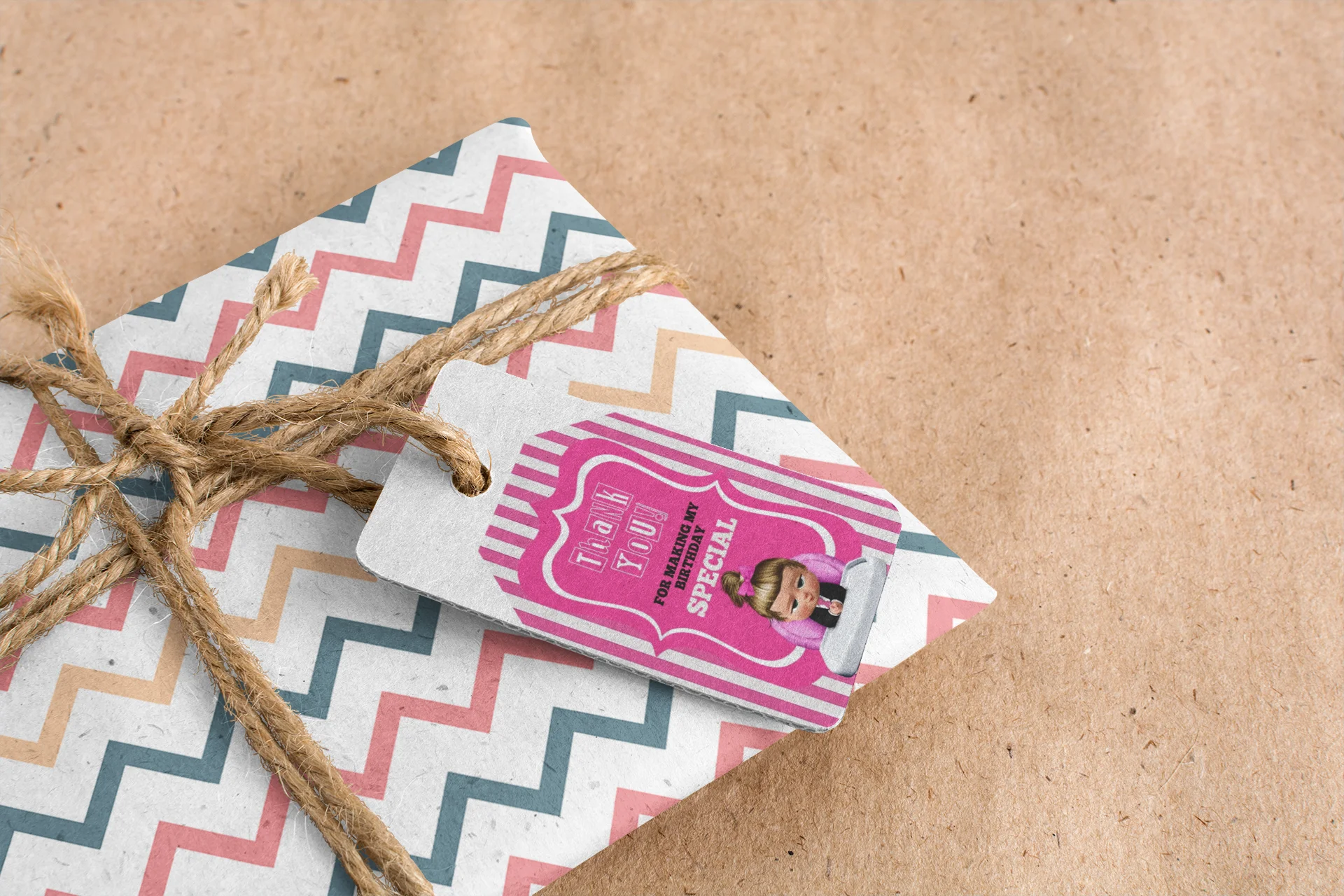 Boss Baby Girl Theme Birthday Favour Tags (2 x 3.5 inches/250 GSM Cardstock/Pink, White & Black/30Pcs) - Premium Handcrafted 300 GSM Thank You Cards by Party Decor Mall India - View 6