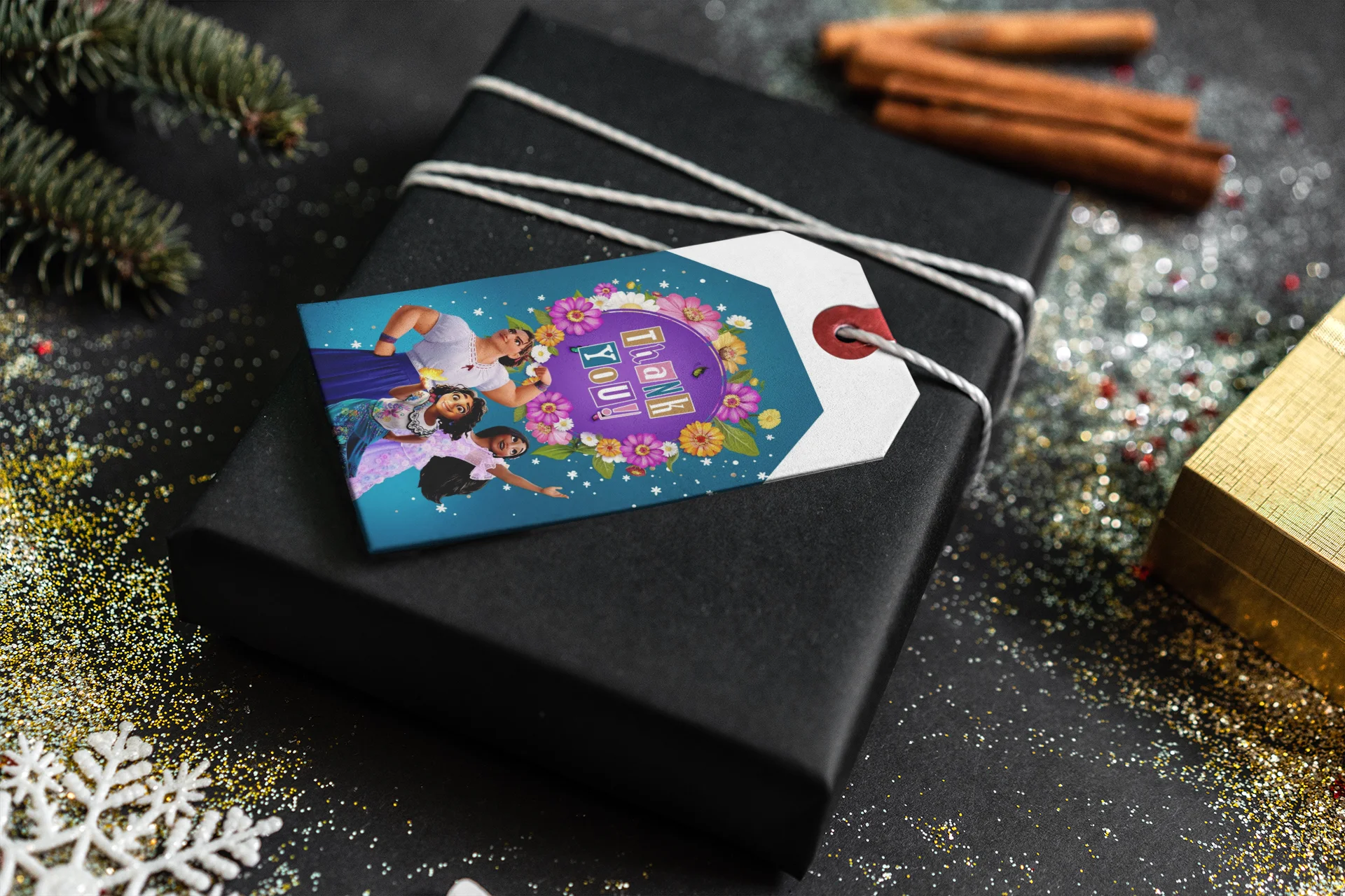Encanto Model 2 Theme Birthday Favour Tags (2 x 3.5 inches/250 GSM Cardstock/Mixcolour/30Pcs) - Premium Handcrafted 300 GSM Thank You Cards by Party Decor Mall India - View 4