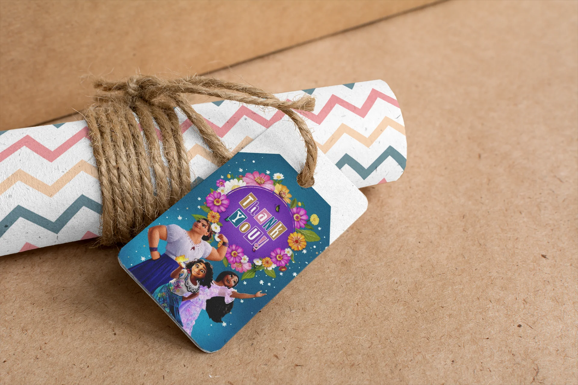 Encanto Model 2 Theme Birthday Favour Tags (2 x 3.5 inches/250 GSM Cardstock/Mixcolour/30Pcs) - Premium Handcrafted 300 GSM Thank You Cards by Party Decor Mall India - View 7
