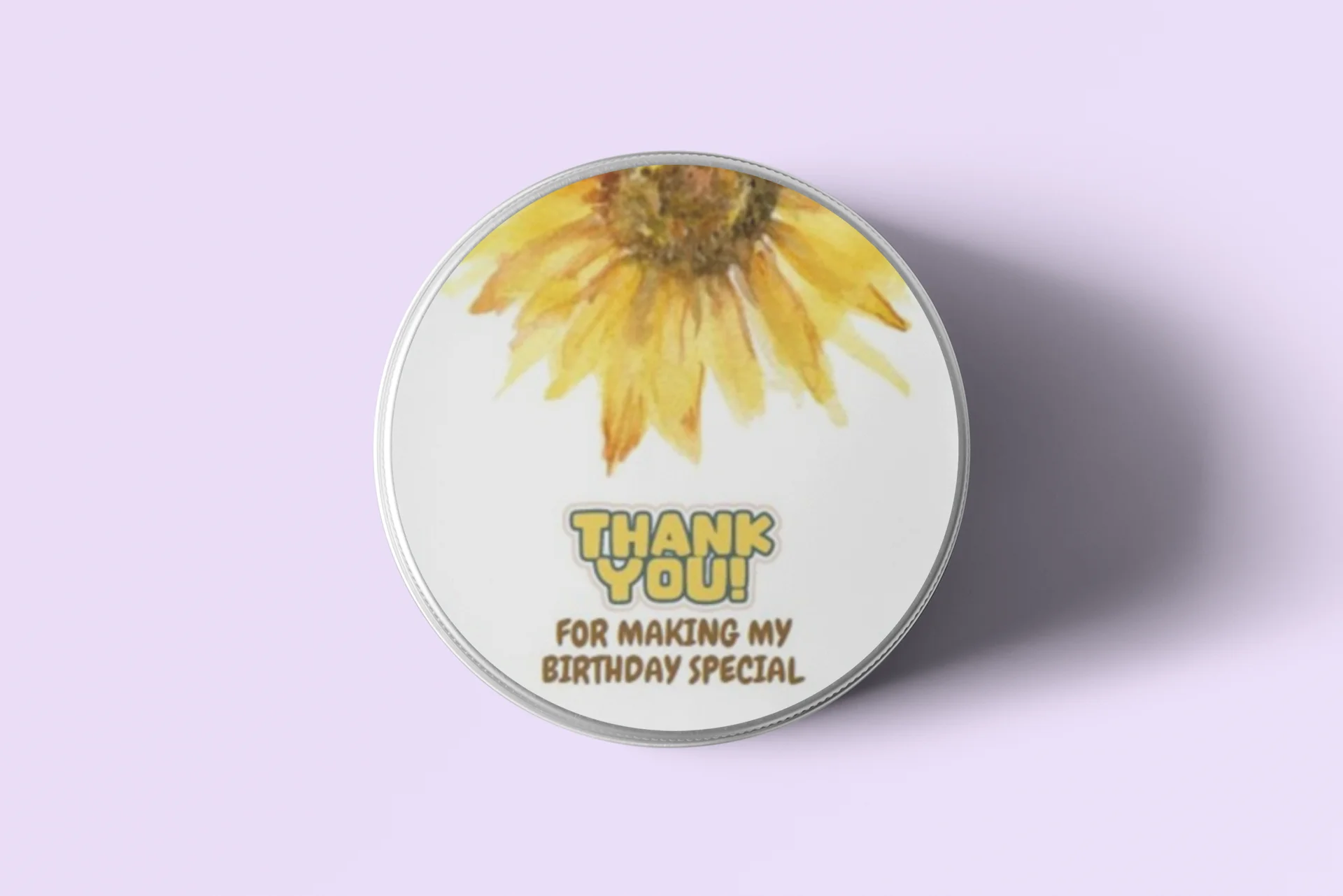 Sunflower Theme- Return Gift/birthday decor Thankyou Sticker (6 CM/Sticker/Yellow, Brown,& White/24Pcs) - Premium Handcrafted 300 GSM Return Gift Label Stickers by Party Decor Mall India - View 3