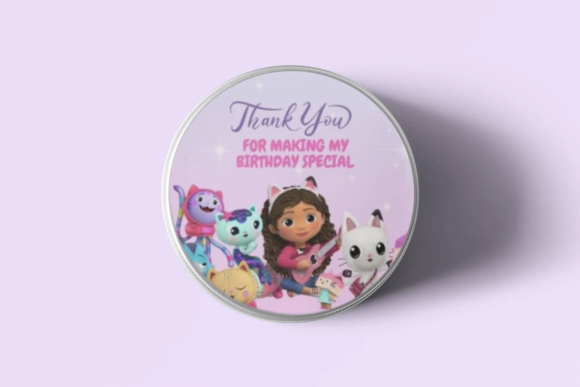 Gabby Dollhouse Theme- Return Gift/birthday decor Thankyou Sticker (6 CM/Sticker/Mixcolour/24Pcs) - Premium Handcrafted 300 GSM Return Gift Label Stickers by Party Decor Mall India - View 3