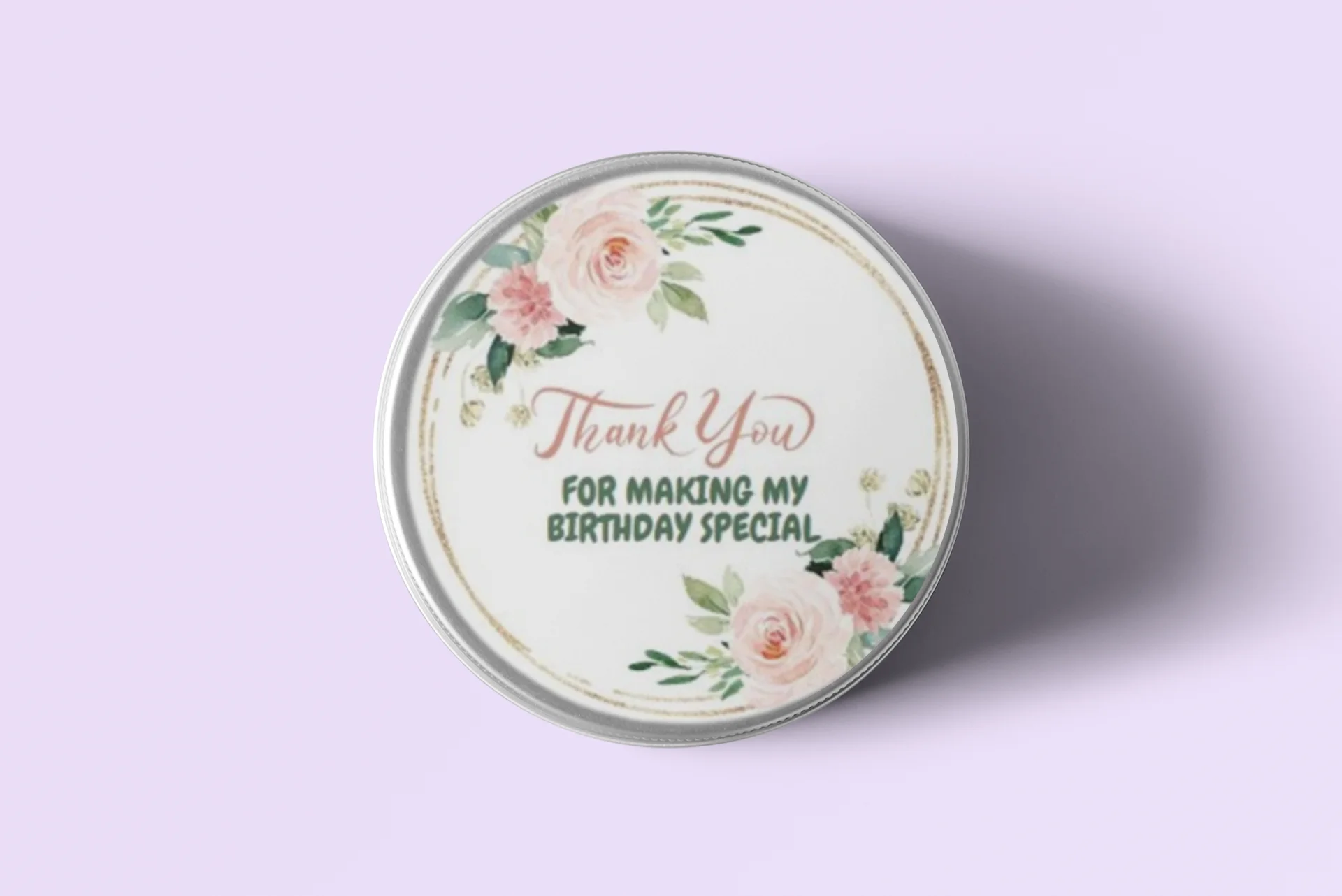 Floral Theme Model 3- Return Gift/birthday decor Thankyou Sticker (6 CM/Sticker/Mixcolour/24Pcs) - Premium Handcrafted 300 GSM Return Gift Label Stickers by Party Decor Mall India - View 3