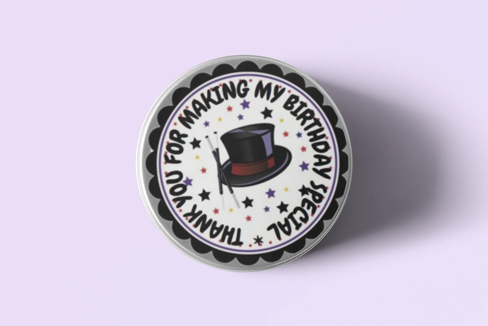 Magician Theme- Return Gift/birthday decor Thankyou Sticker (6 CM/Sticker/Black & White/24Pcs) - Premium Handcrafted 300 GSM Return Gift Label Stickers by Party Decor Mall India - View 3