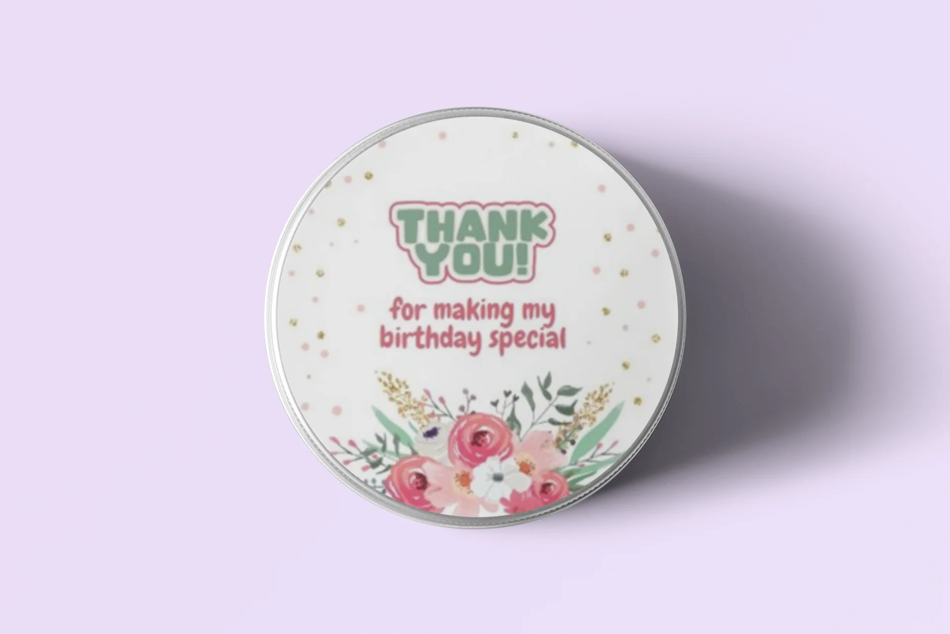 Floral Theme Model 4- Return Gift/birthday decor Thankyou Sticker (6 CM/Sticker/Mixcolour/24Pcs) - Premium Handcrafted 300 GSM Return Gift Label Stickers by Party Decor Mall India - View 4