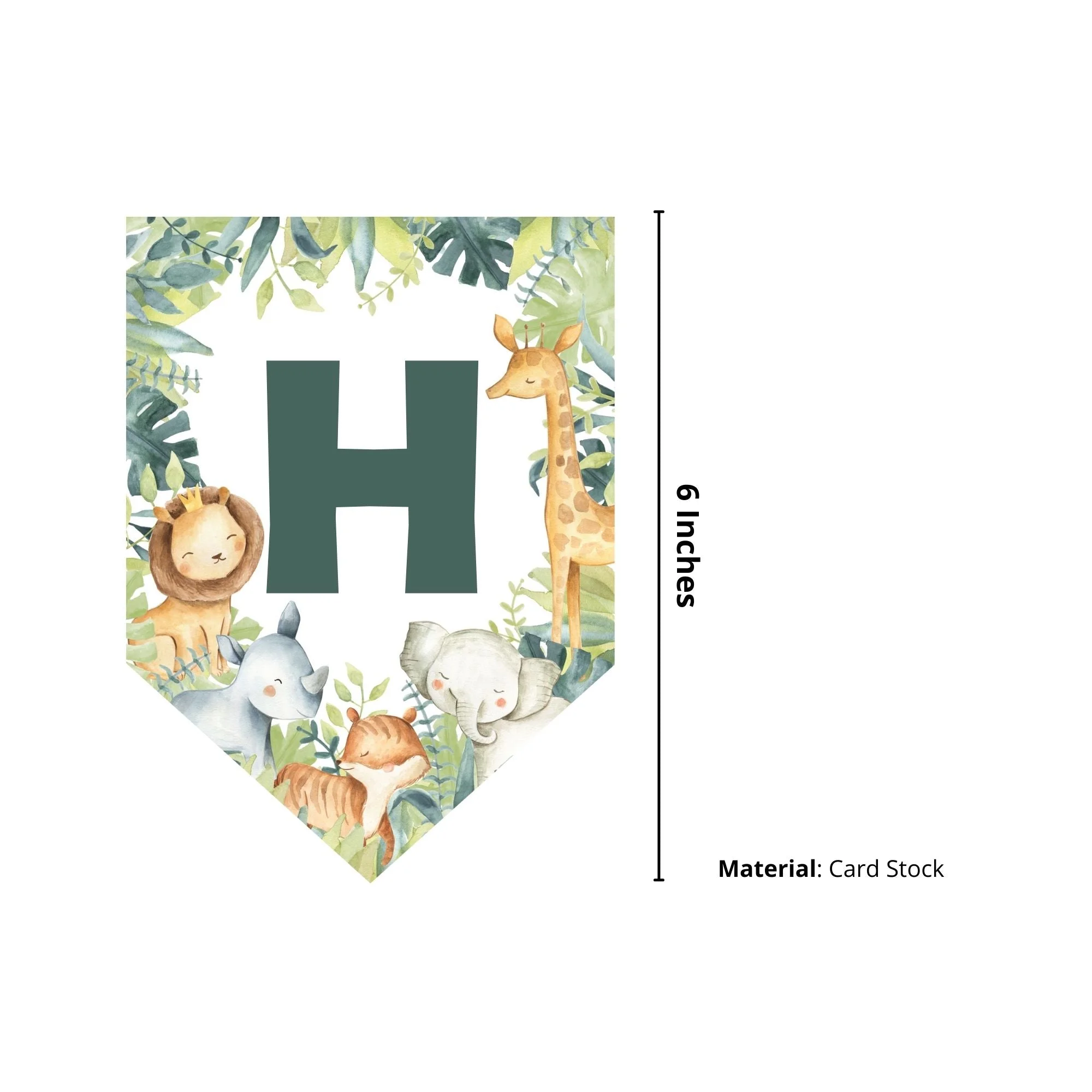 Jungle Theme Birthday Party Decorations - Banner & Cutouts (6 inches/250 GSM Cardstock/Mixcolour/25Pcs) - Premium Handcrafted 300 GSM Paper Cutouts by Party Decor Mall India - View 4