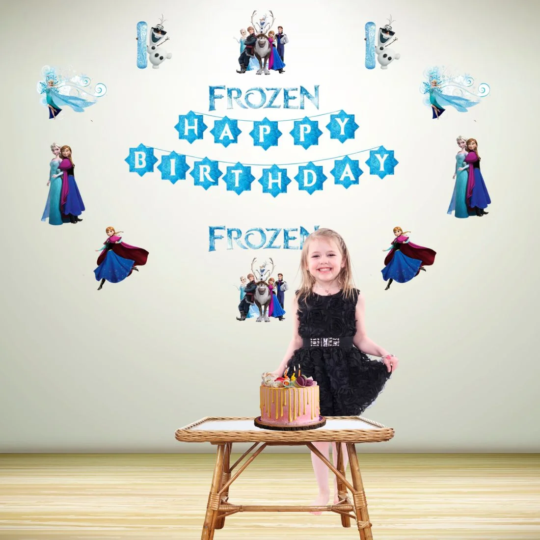 Frozen Wonderland Birthday Party Decorations - Banner,& Cutouts (6 inches/250 GSM Cardstock/Mixcolour/25Pcs) - Premium Handcrafted 300 GSM Paper Cutouts by Party Decor Mall India - View 1