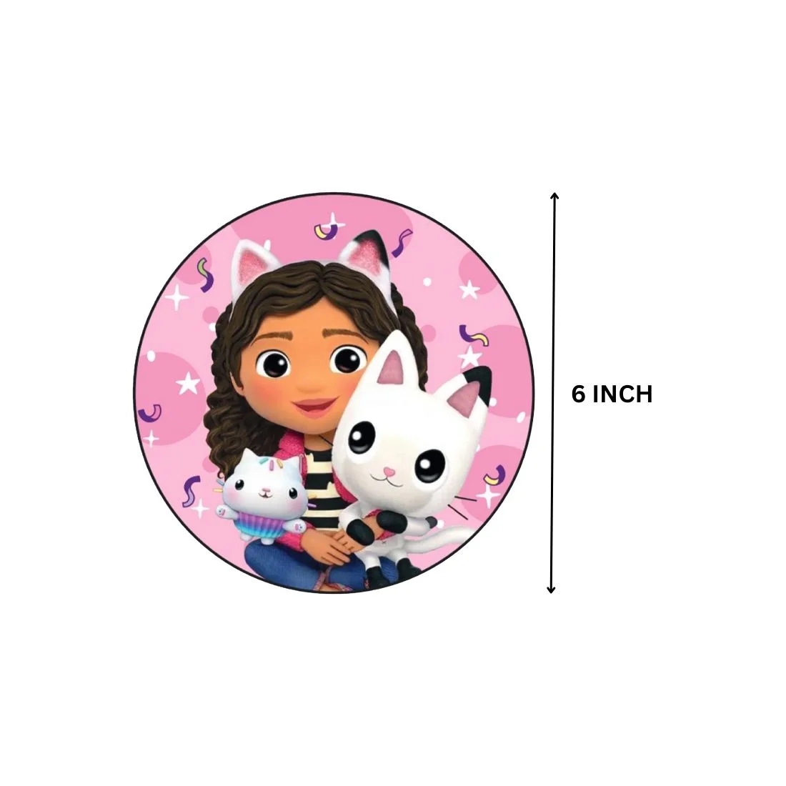 Gabby Dollhouse Theme Hanging Danglers - Set of 6, Double-Sided Prints, 6 Inches Each with Hanging Ribbon (6 Inches/250 GSM Cardstock/Mixcolour/6Pcs) - Premium Handcrafted 300 GSM Danglers by Party Decor Mall India - View 2
