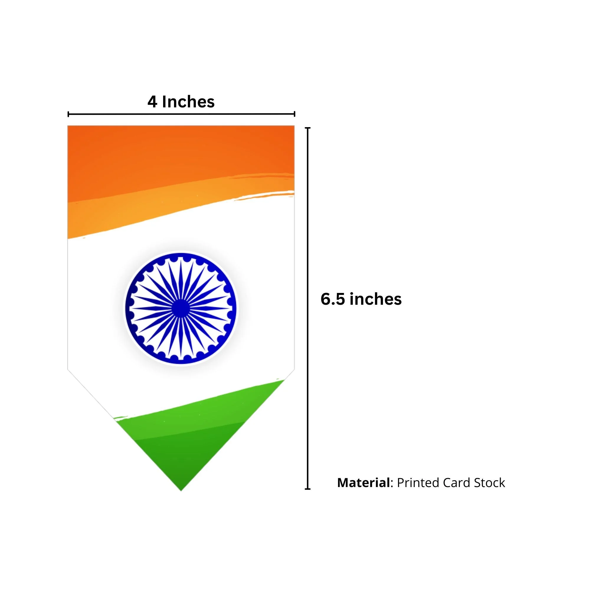 Tricolor Independence Day Bunting (6.5 Inches/250 GSM Cardstock/Orange , White , Green & Blue/14Pcs) - Premium Handcrafted 300 GSM Buntings by Party Decor Mall India - View 2