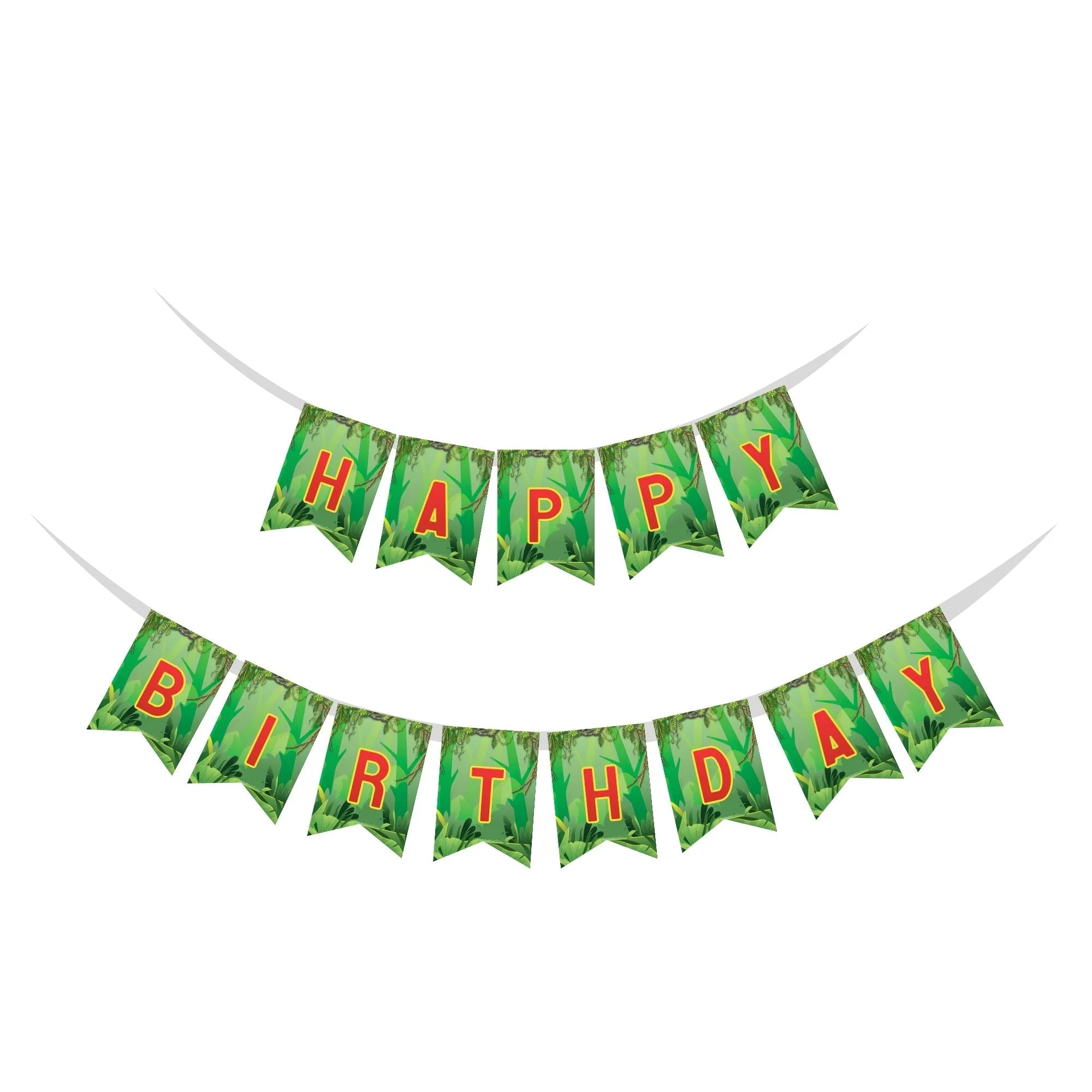 Donkey Kong Theme Happy Birthday Banner (6 Inches/250 GSM Cardstock/Mixcolour/13Pcs) - Premium Handcrafted 300 GSM Buntings by Party Decor Mall India - View 1