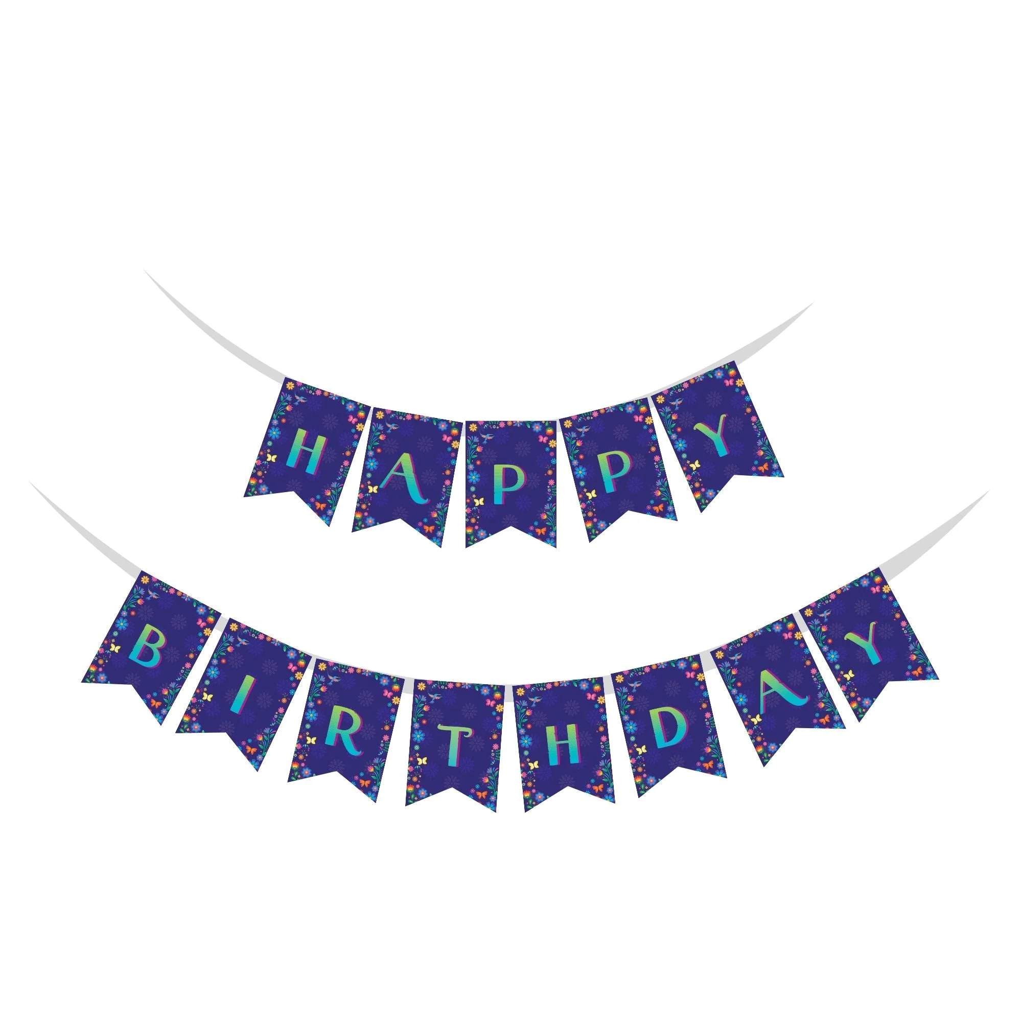 Encanto Theme Happy Birthday Banner (6 Inches/250 GSM Cardstock/Mixcolour/13Pcs) - Premium Handcrafted 300 GSM Buntings by Party Decor Mall India - View 1