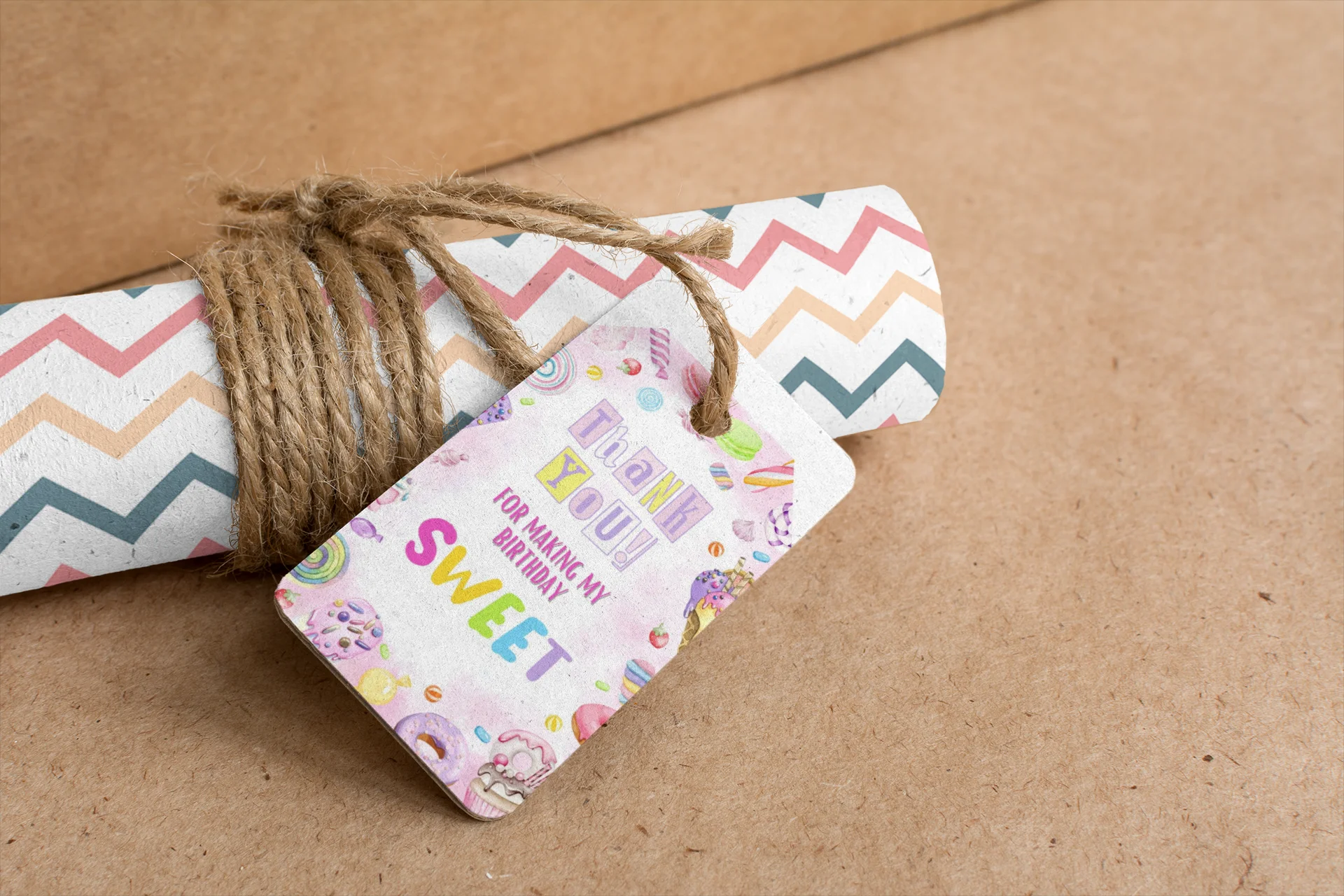 Ice Cream Theme Model 2 Birthday Favour Tags (2 x 3.5 inches/250 GSM Cardstock/Mixcolour/30Pcs) - Premium Handcrafted 300 GSM Thank You Cards by Party Decor Mall India - View 8
