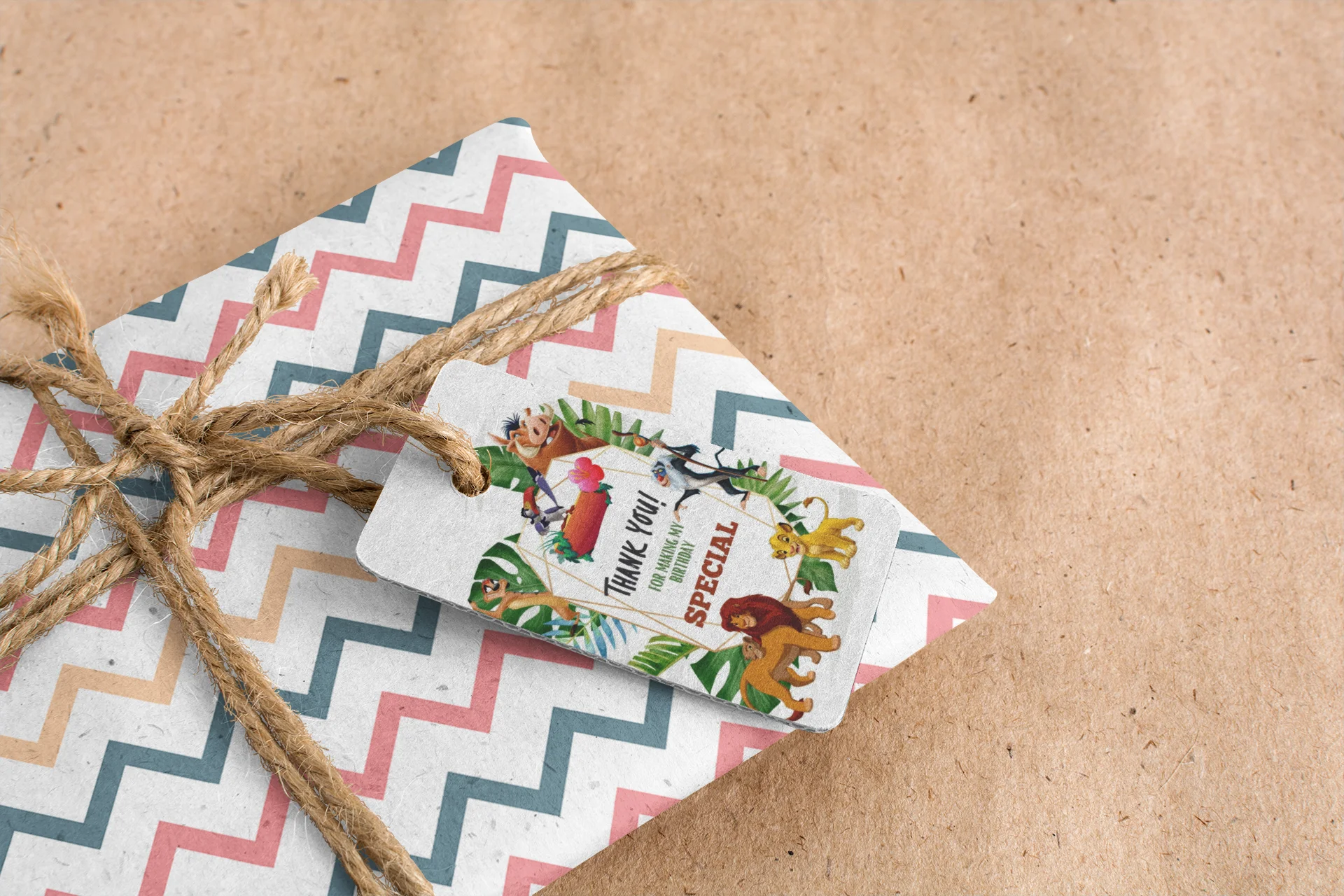 Lion King Theme Birthday Favour Tags (2 x 3.5 inches/250 GSM Cardstock/Mixcolour/30Pcs) - Premium Handcrafted 300 GSM Thank You Cards by Party Decor Mall India - View 7