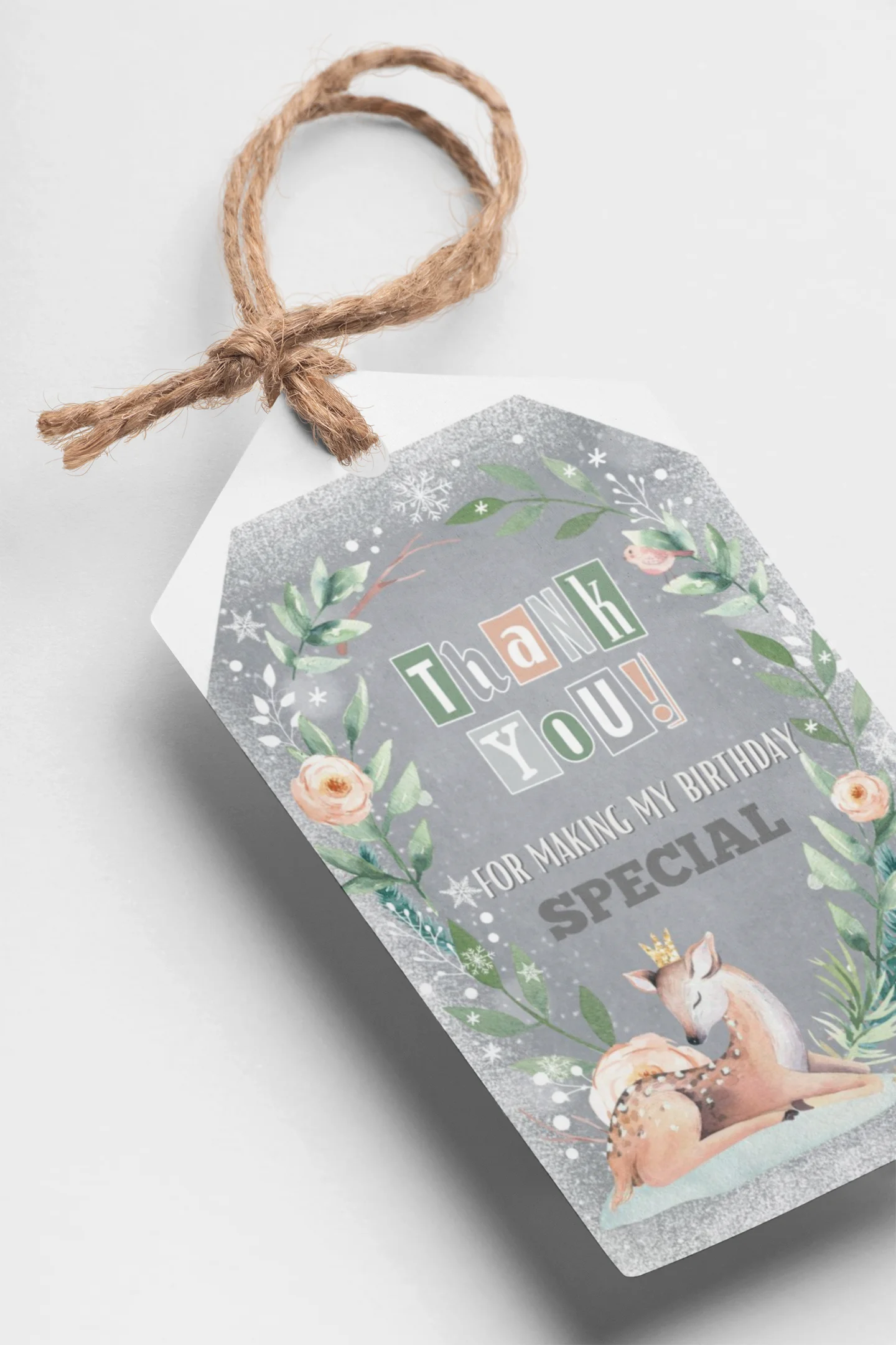 Winter Onderland Theme Birthday Favour Tags (2 x 3.5 inches/250 GSM Cardstock/Mixcolour/30Pcs)