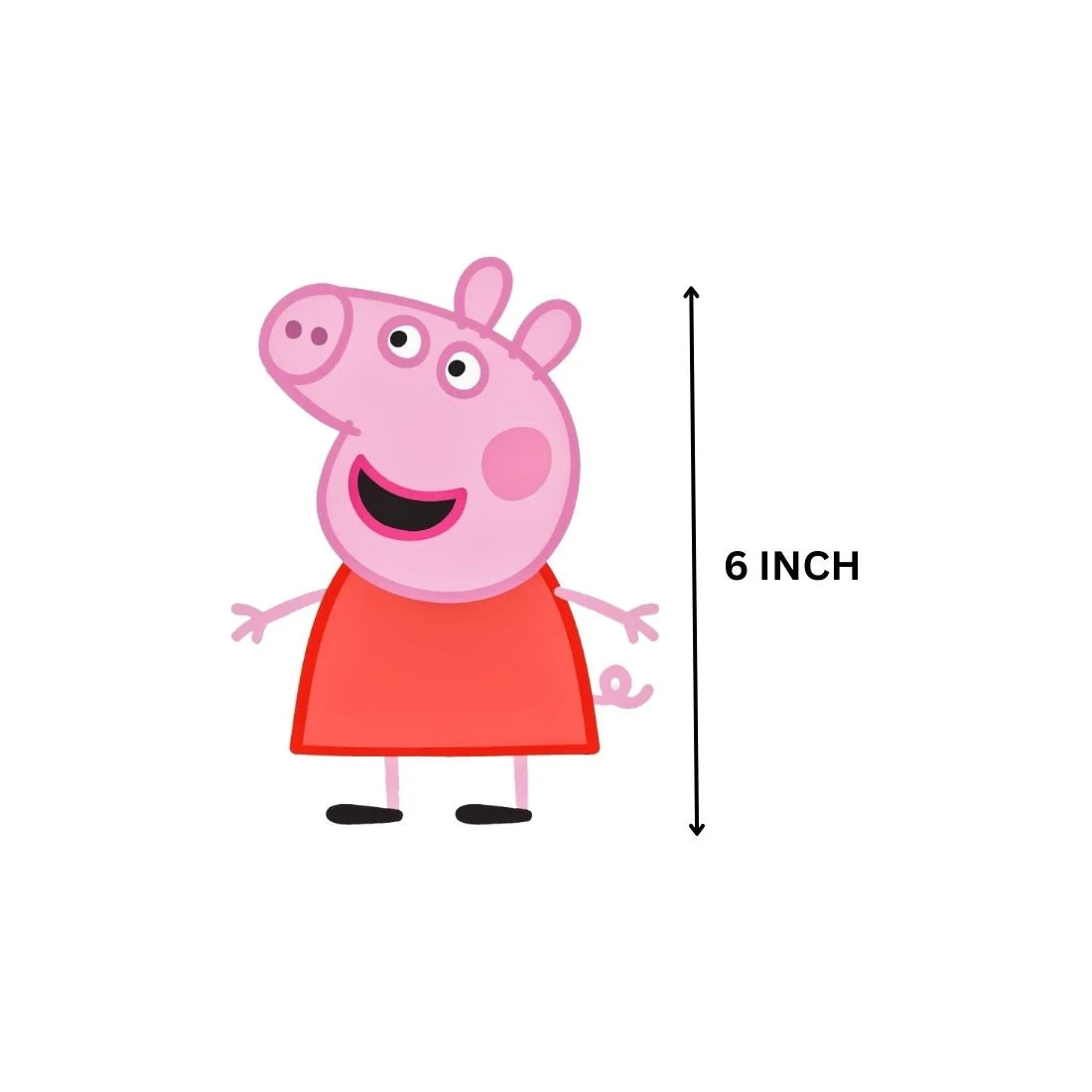 Peppa Pig Theme Birthday Cutouts (6 inches/250 GSM Cardstock/Mixcolour/12Pcs) - Premium Handcrafted 300 GSM Paper Cutouts by Party Decor Mall India - View 3