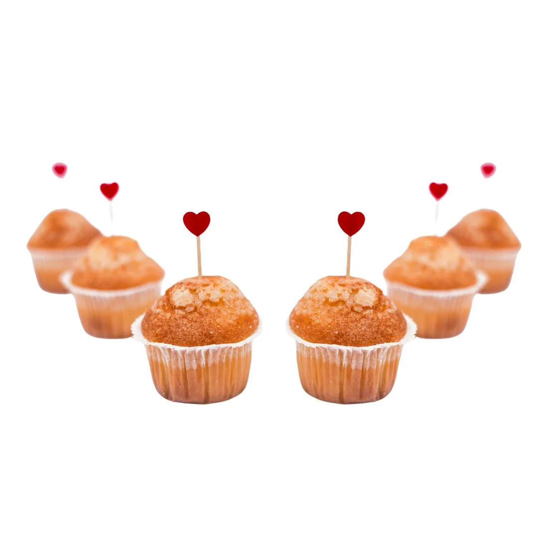 Cupcake Toppers for Valentines Day in Heart Shape - (2.5Inche/250 GSM Cardstock/Red/14Pcs)