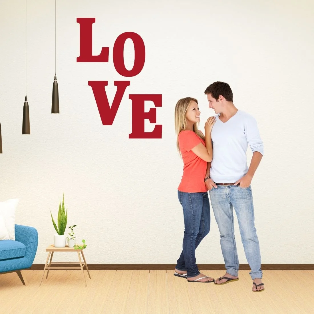 L O V E Cutouts for Valentines Day Decoration - 5mm Sunboard - (7.5 Inches/Sun Board/Red/4Pcs) - Premium Handcrafted 300 GSM Paper Cutouts by Party Decor Mall India - View 3