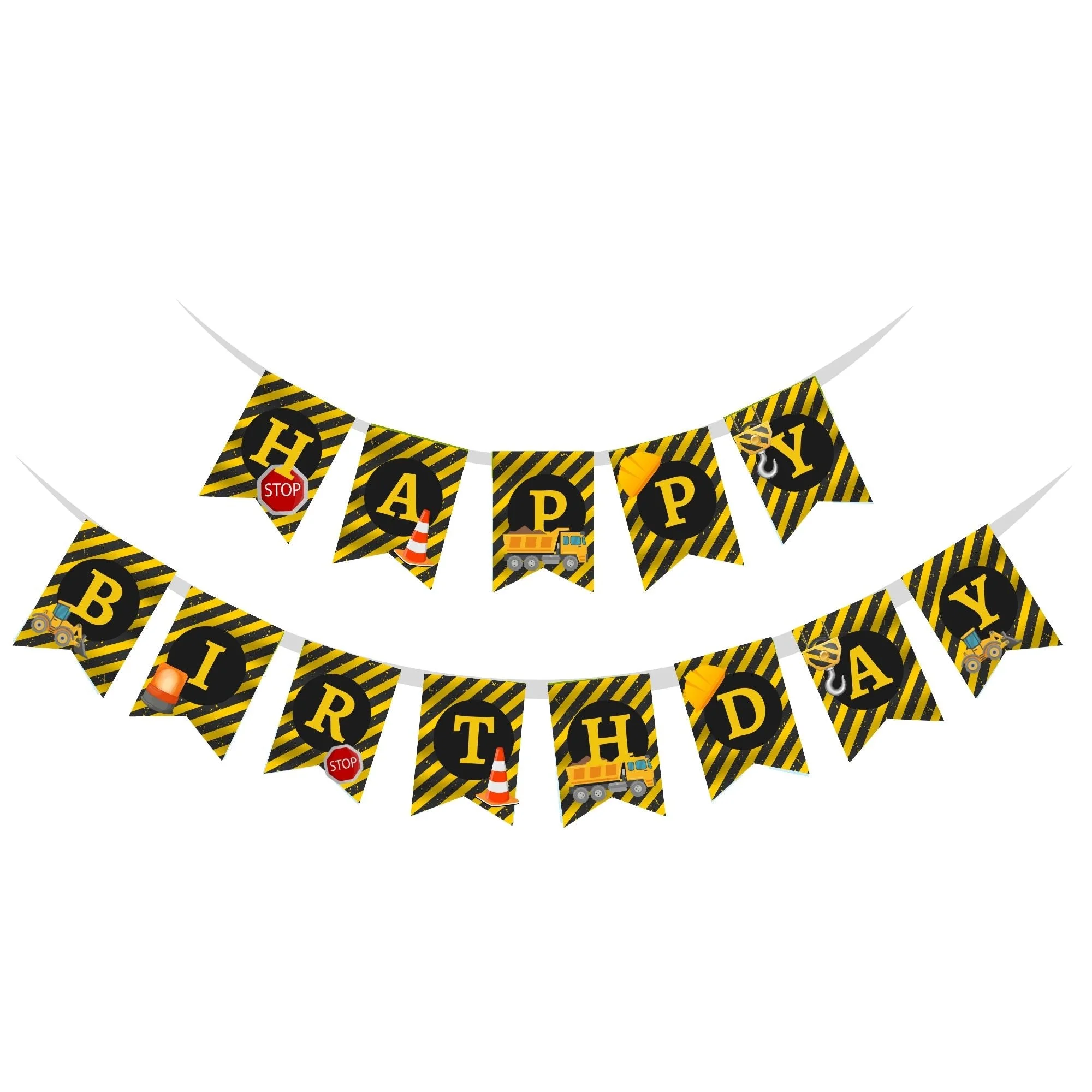 Construction Theme Birthday Party Decorations - Banner,& Cutout (6 Inches/250 GSM Cardstock/Mixcolour/25Pcs) - Premium Handcrafted 300 GSM Paper Cutouts by Party Decor Mall India - View 2