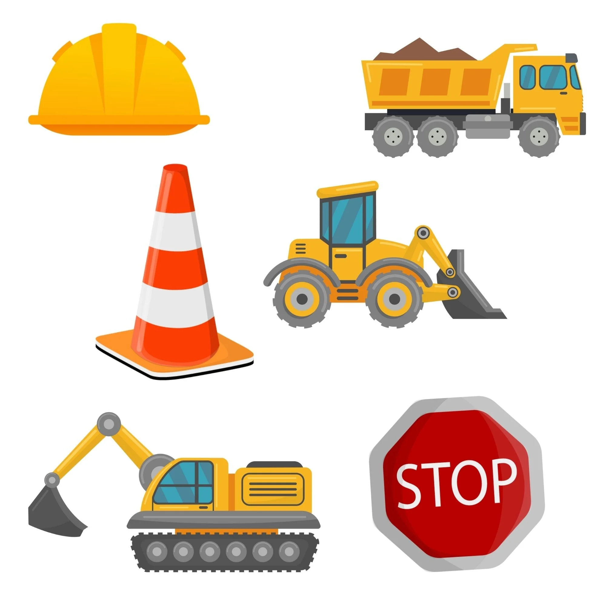 Construction Theme Birthday Party Decorations - Banner,& Cutout (6 Inches/250 GSM Cardstock/Mixcolour/25Pcs) - Premium Handcrafted 300 GSM Paper Cutouts by Party Decor Mall India - View 4
