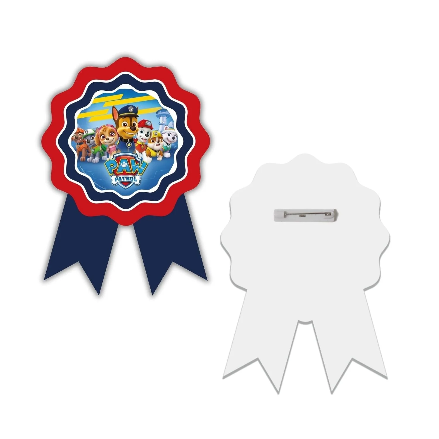 Paw Patrol Theme Theme Badges Birthday Party Supplies (Pack of 4) - 250GSM Premium Cardstock Paper (4x3 Inch) - Premium Handcrafted 300 GSM Theme Badges by Party Decor Mall India - View 2