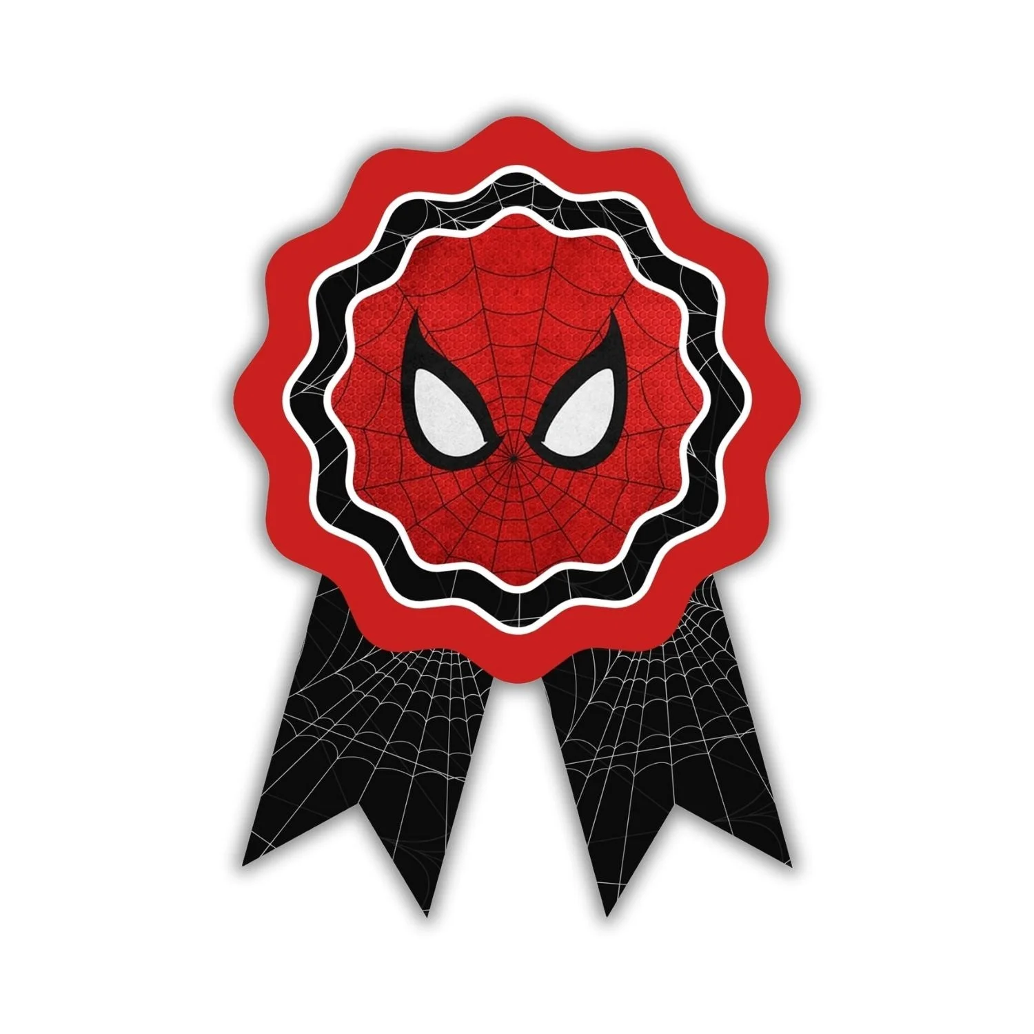 Spider Super Hero Theme Birthday Badges for Kids – 4x3 Inch 250gsm Cardstock with Pin | PartyDecor Mall (Spider Super Hero)