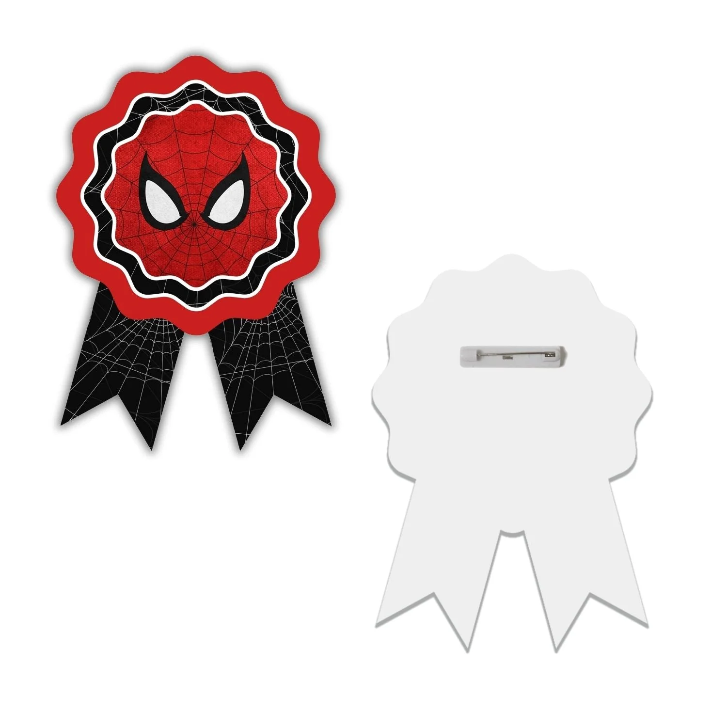 Spider Super Hero Theme Birthday Badges for Kids – 4x3 Inch 250gsm Cardstock with Pin | PartyDecor Mall (Spider Super Hero) - Premium Handcrafted 300 GSM Theme Badges by Party Decor Mall India - View 2