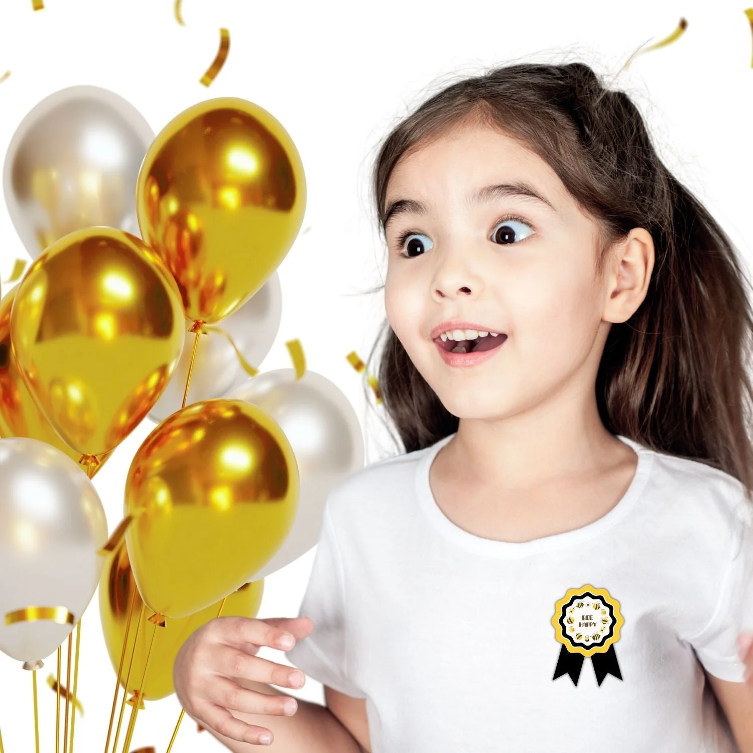 Bumble Bee Theme Birthday Badges for Kids – 4x3 Inch 250gsm Cardstock with Pin | PartyDecor Mall (Bumble Bee) - Premium Handcrafted 300 GSM Theme Badges by Party Decor Mall India - View 5