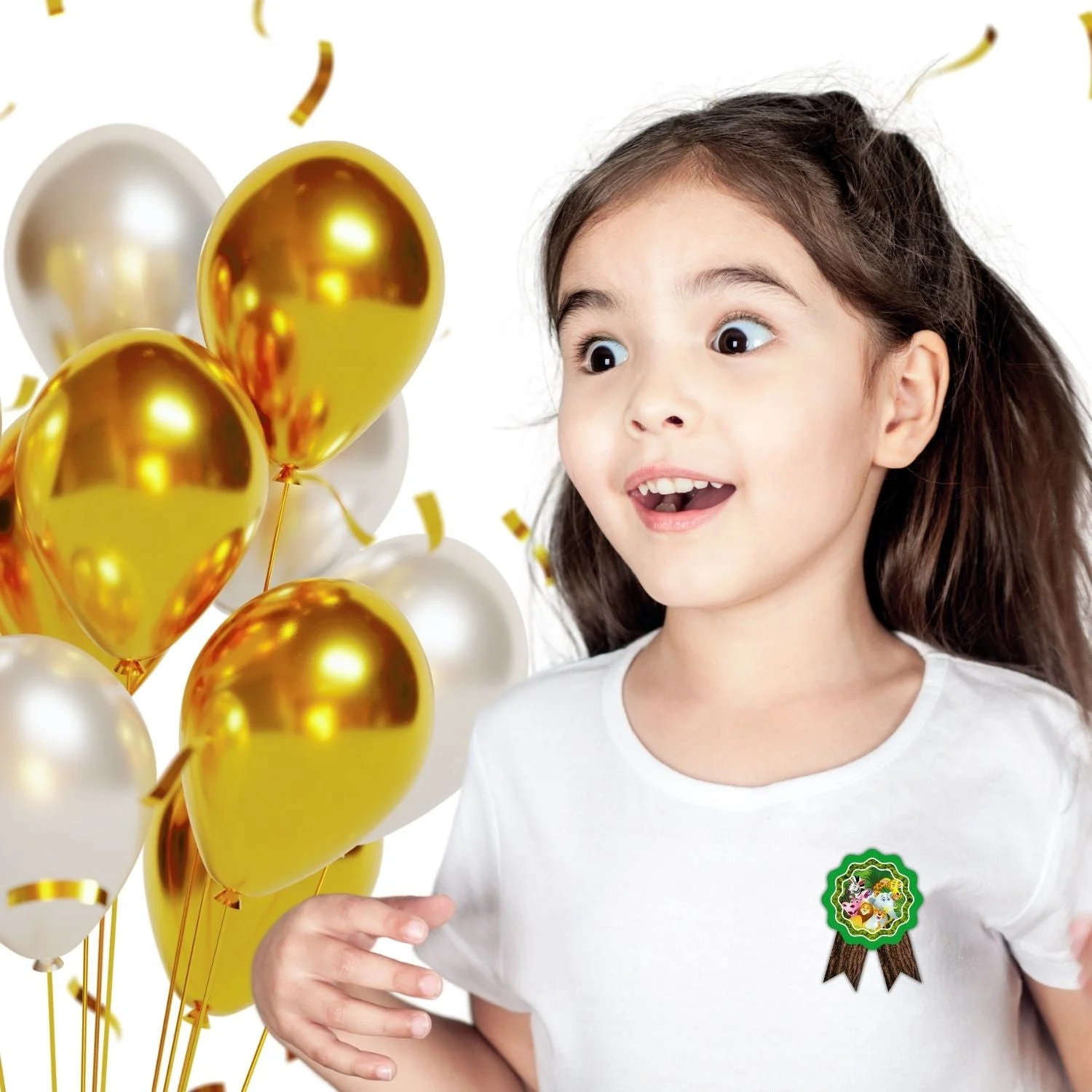 Jungle Theme Birthday Badges for Kids – 4x3 Inch 250gsm Cardstock with Pin | PartyDecor Mall - Premium Handcrafted 300 GSM Theme Badges by Party Decor Mall India - View 5