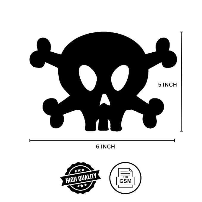 Halloween Theme Skull Dangler Decoration Items (18 Pcs) - Material-Cardstock (Skull Hanging Dangler Halloween Black) - Premium Handcrafted 300 GSM Door Dangler by Party Decor Mall India - View 2