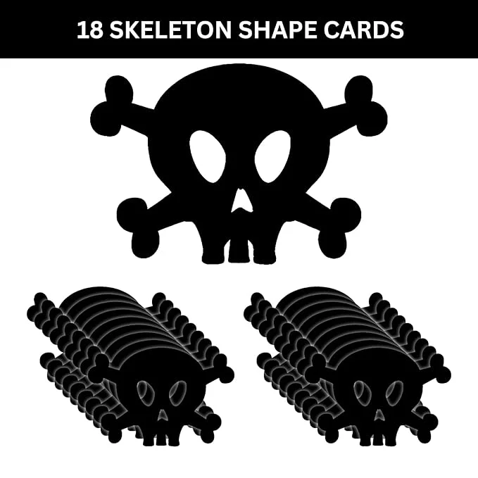 Halloween Theme Skull Dangler Decoration Items (18 Pcs) - Material-Cardstock (Skull Hanging Dangler Halloween Black) - Premium Handcrafted 300 GSM Door Dangler by Party Decor Mall India - View 4